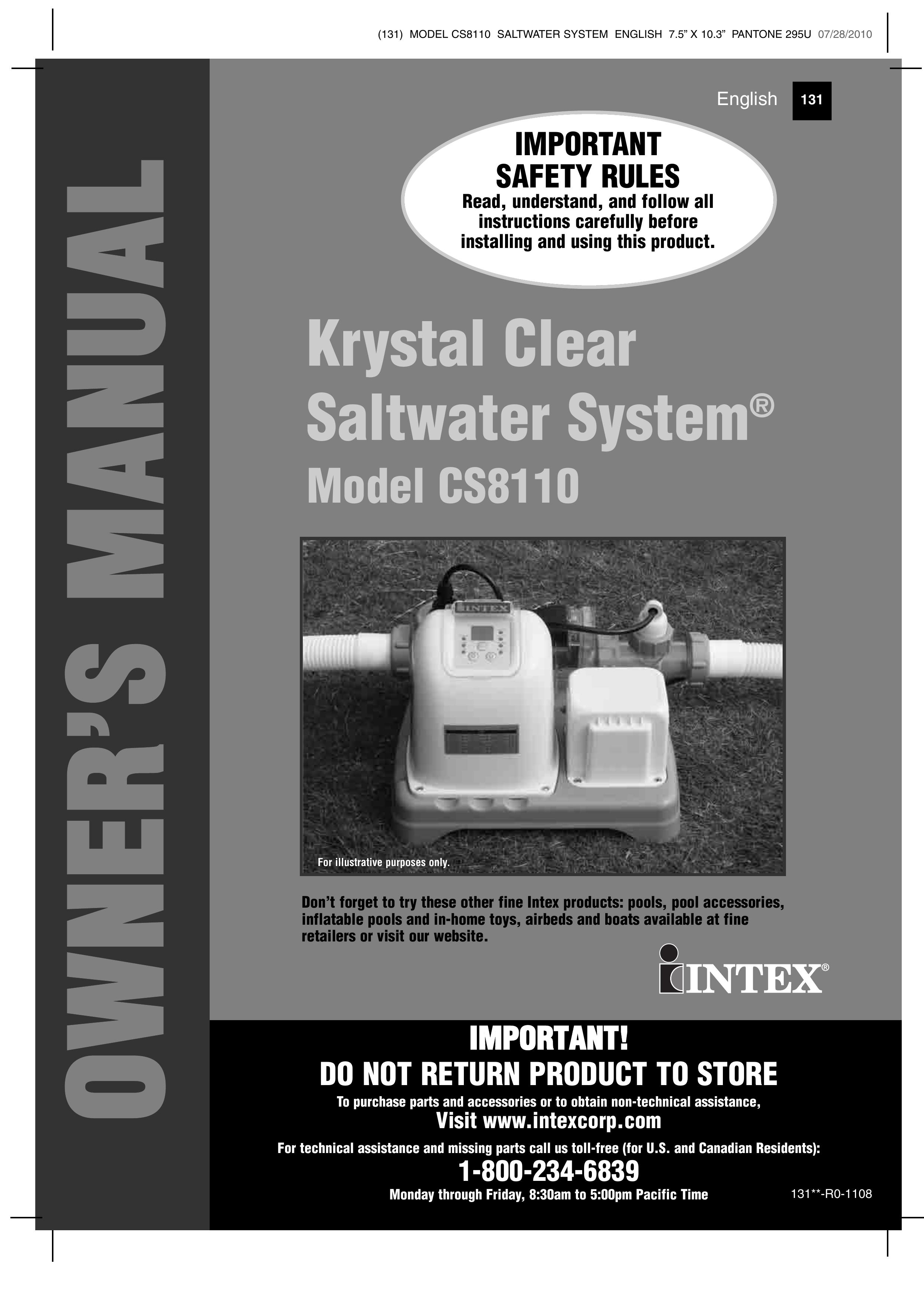 Intex Recreation CS8110 Marine Sanitation System User Manual