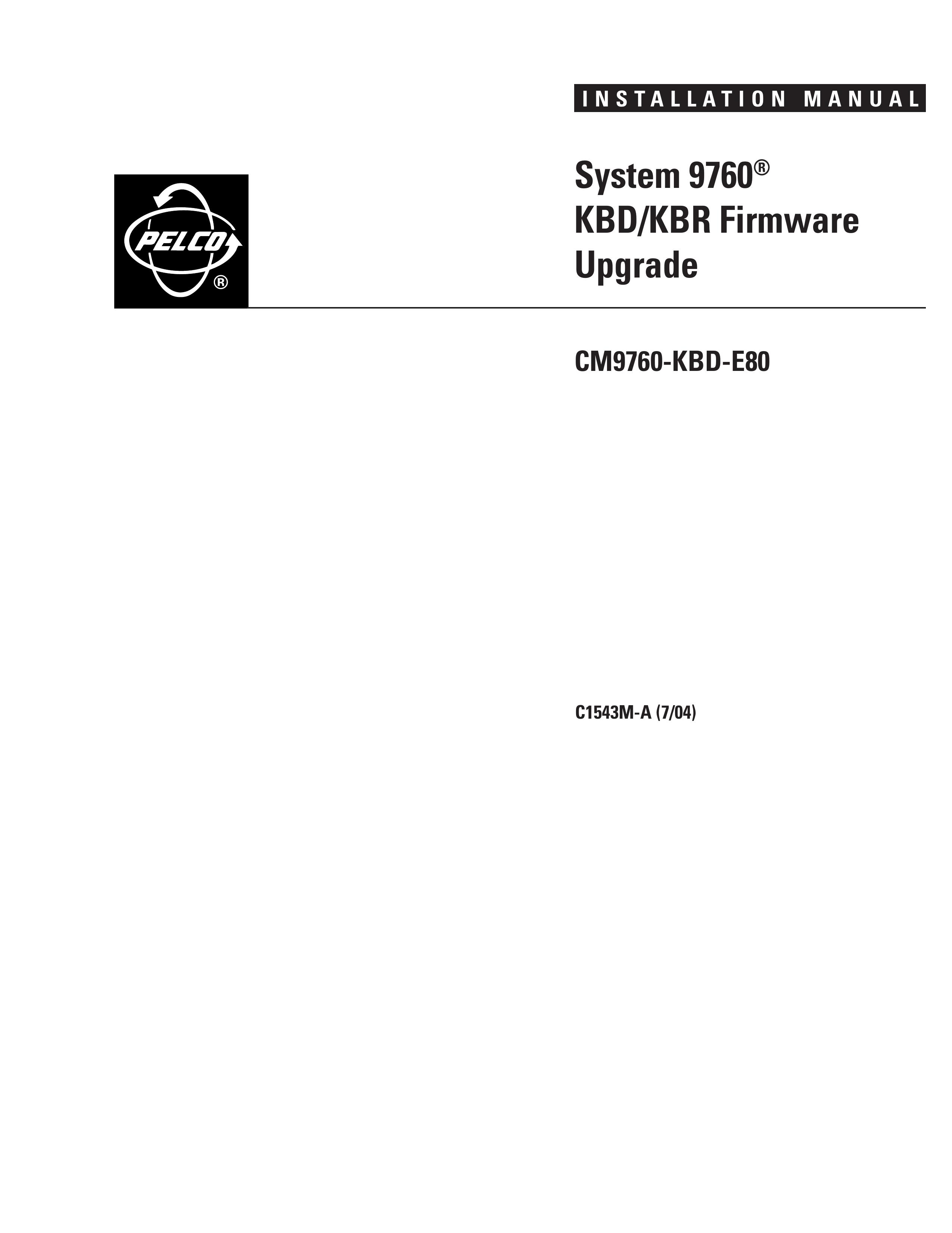 Pelco CM9760-KBD-E80 Marine Sanitation System User Manual