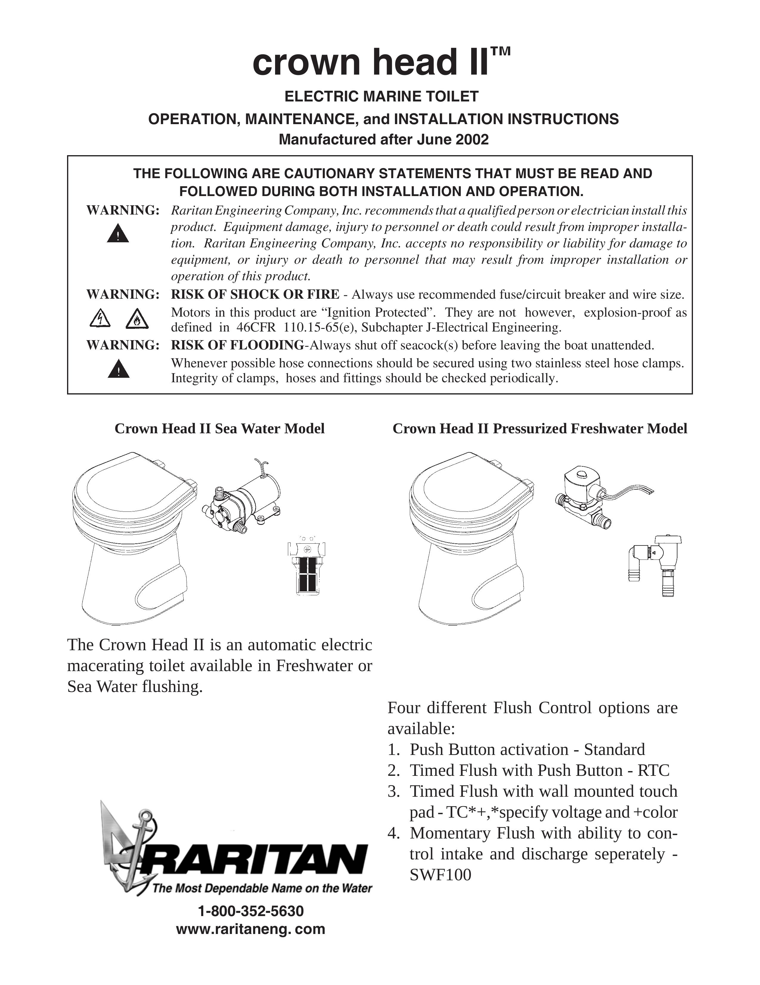 Raritan Engineering Crown Head II Marine Sanitation System User Manual