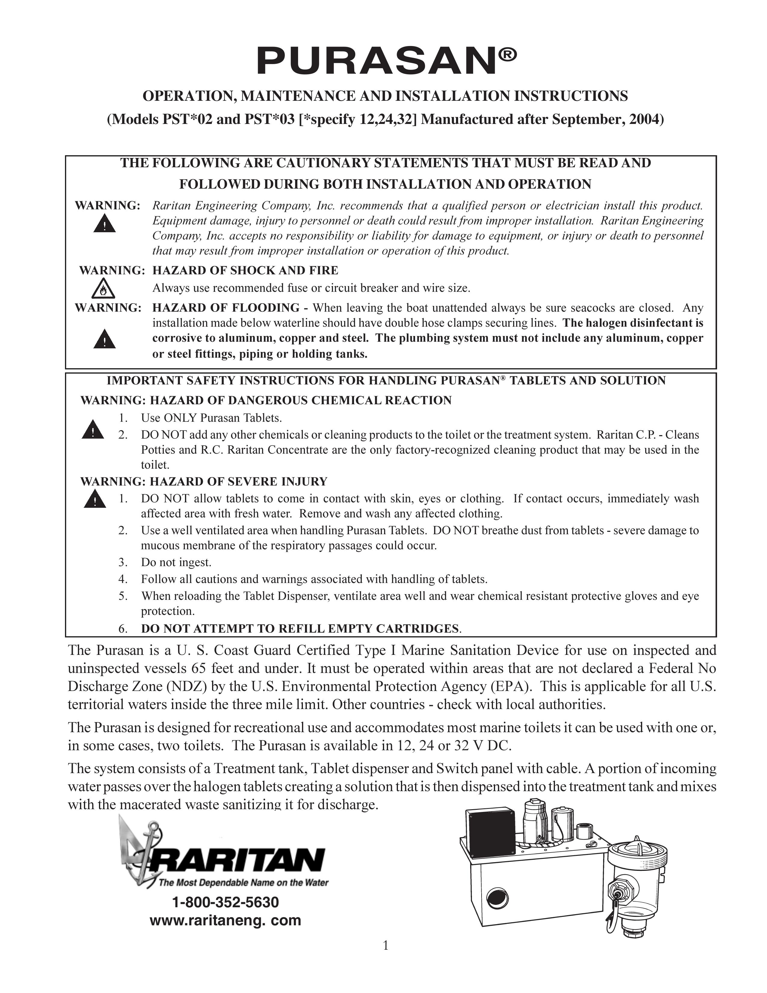 Raritan Engineering PST*02 Marine Sanitation System User Manual