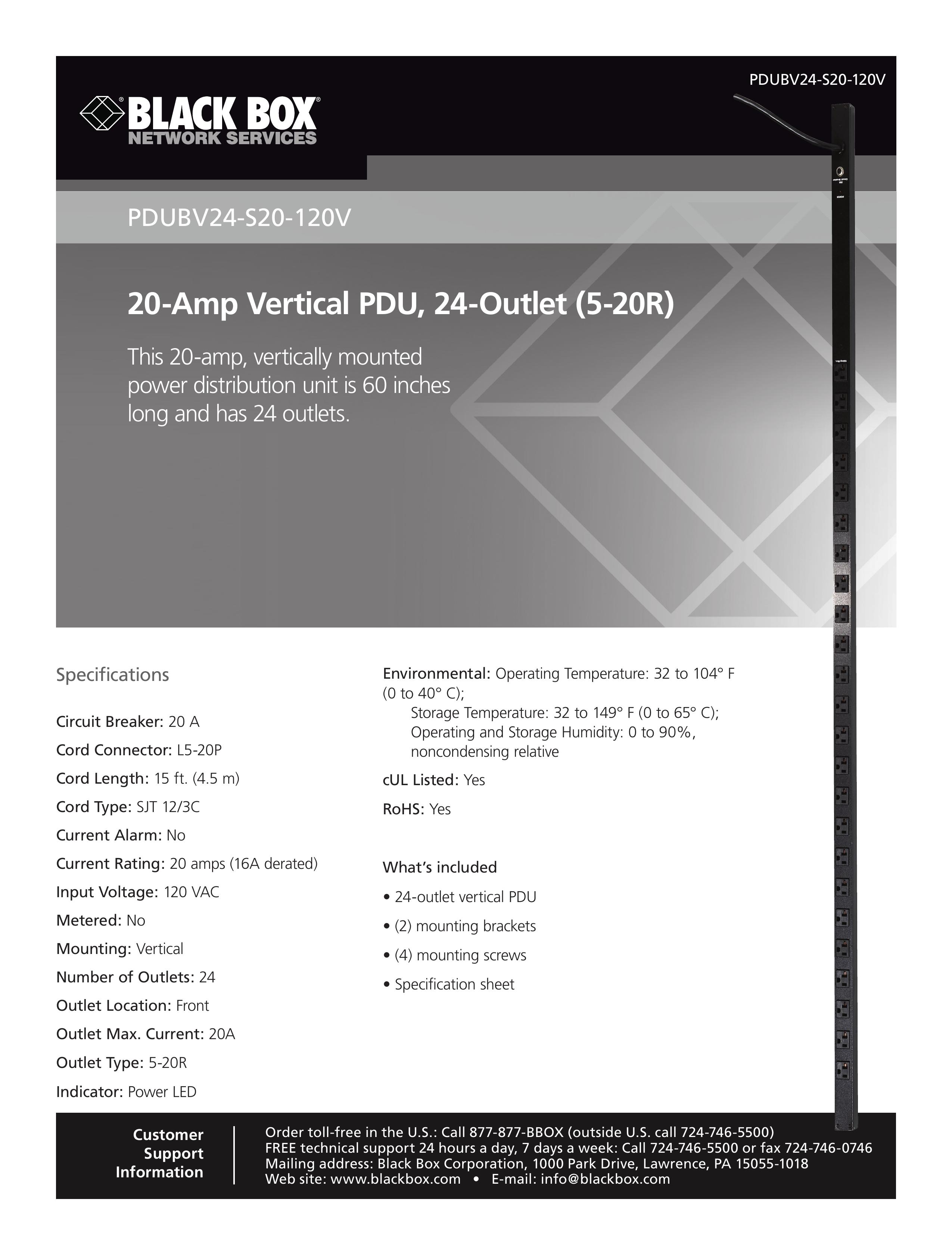 Black Box PDUBV24-S20-120V Outboard Motor User Manual