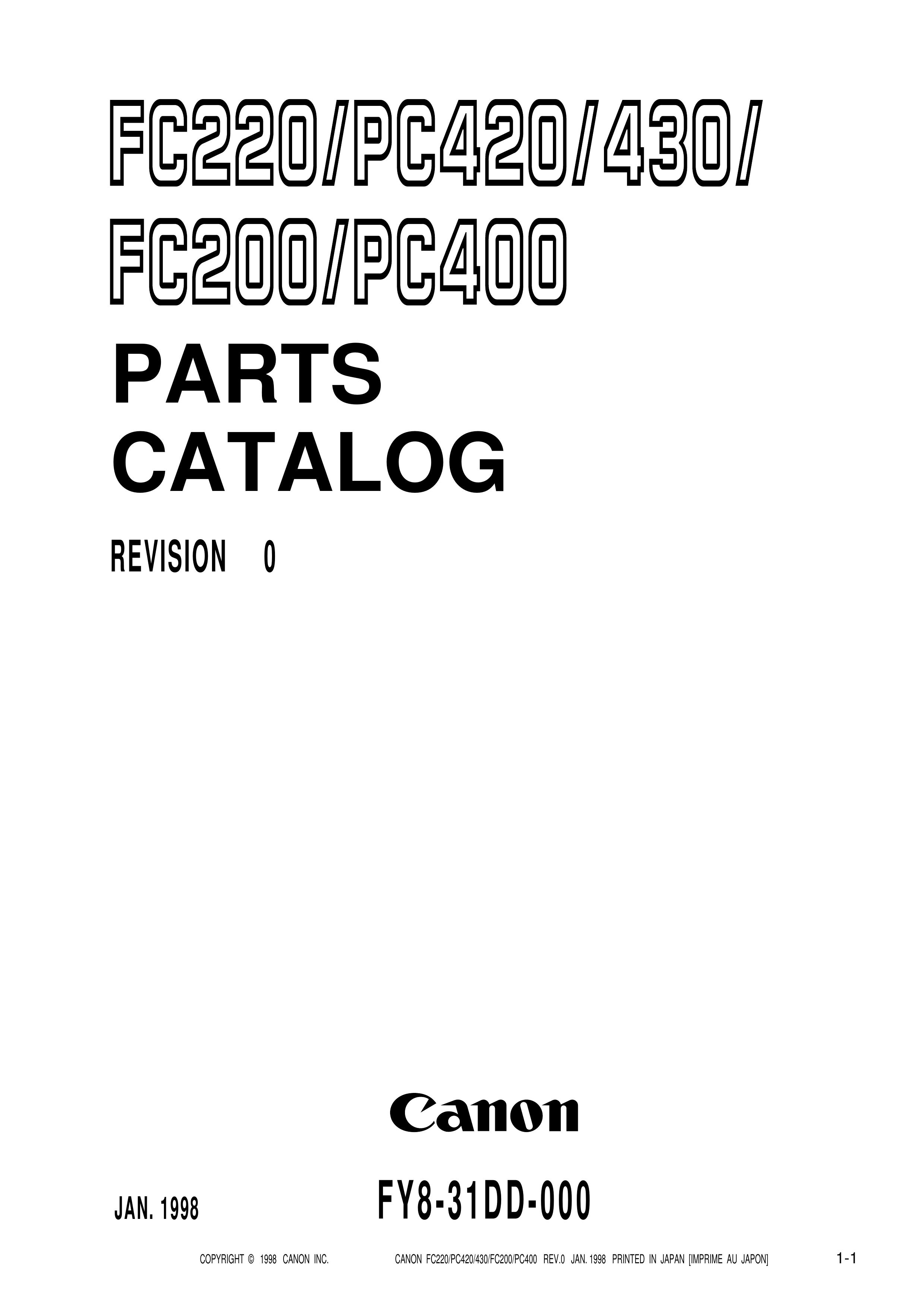 Canon PC420 Outboard Motor User Manual