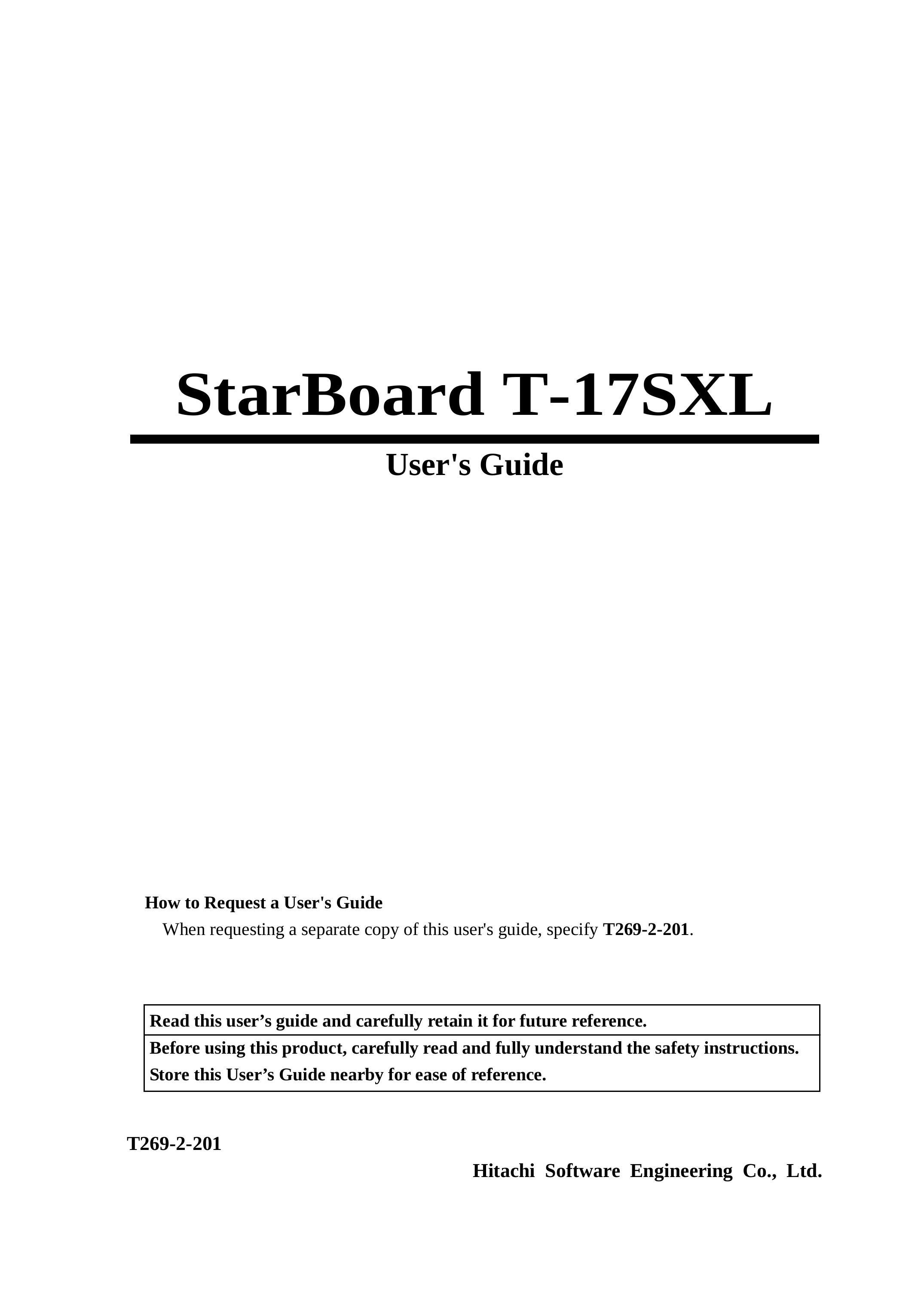 Hitachi starboard Outboard Motor User Manual