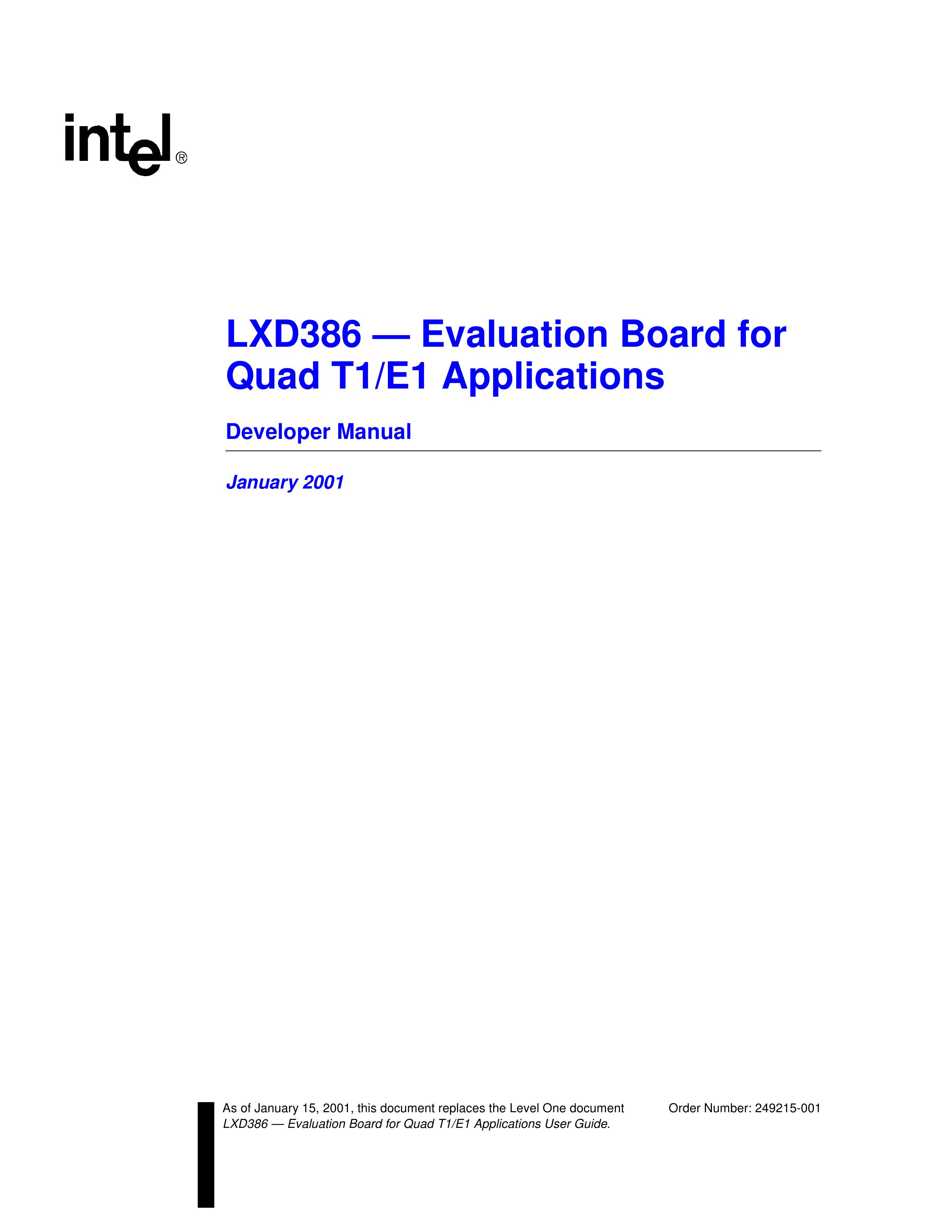 Intel LXD386 Outboard Motor User Manual