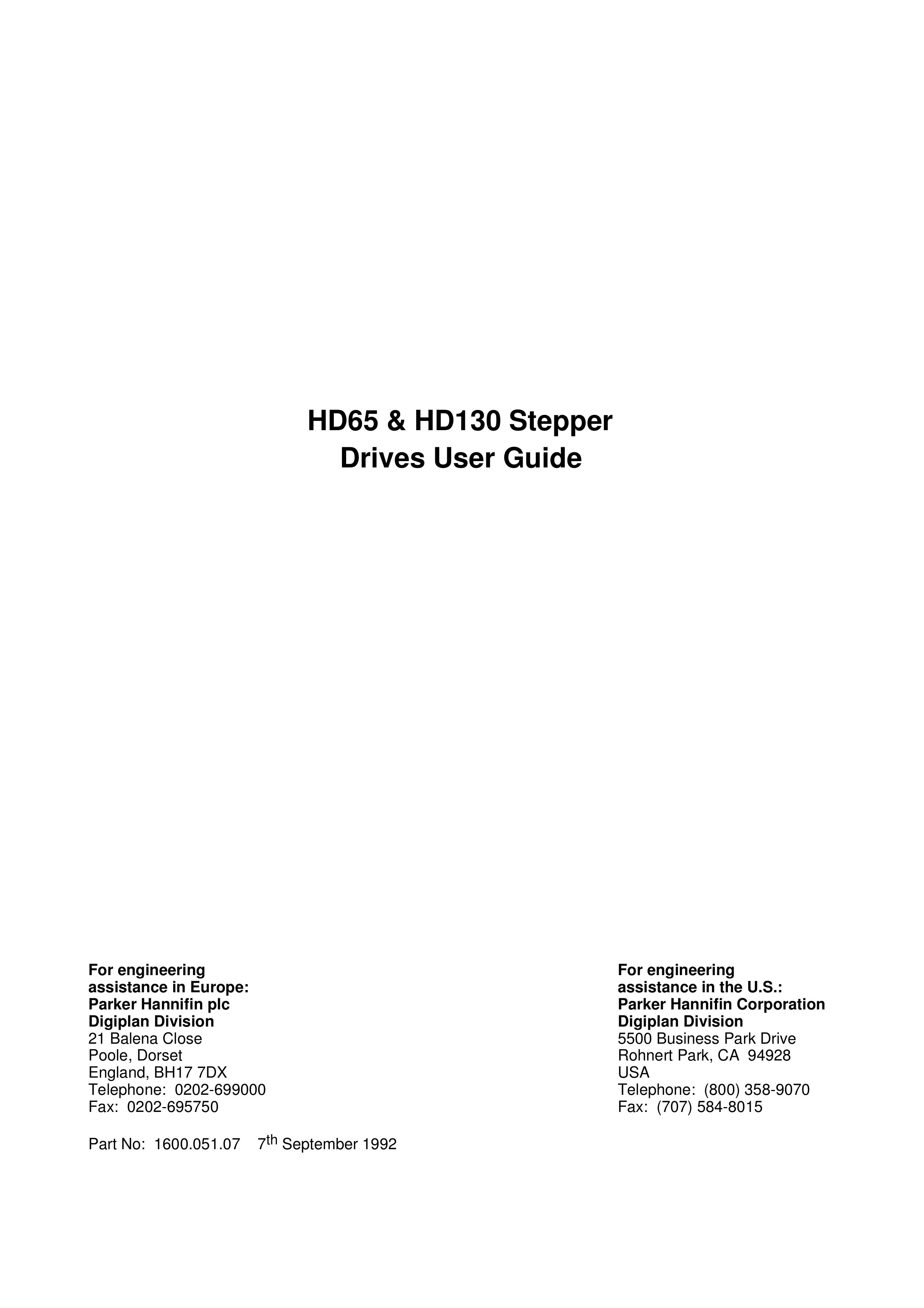 Parker Hannifin HD130 Outboard Motor User Manual