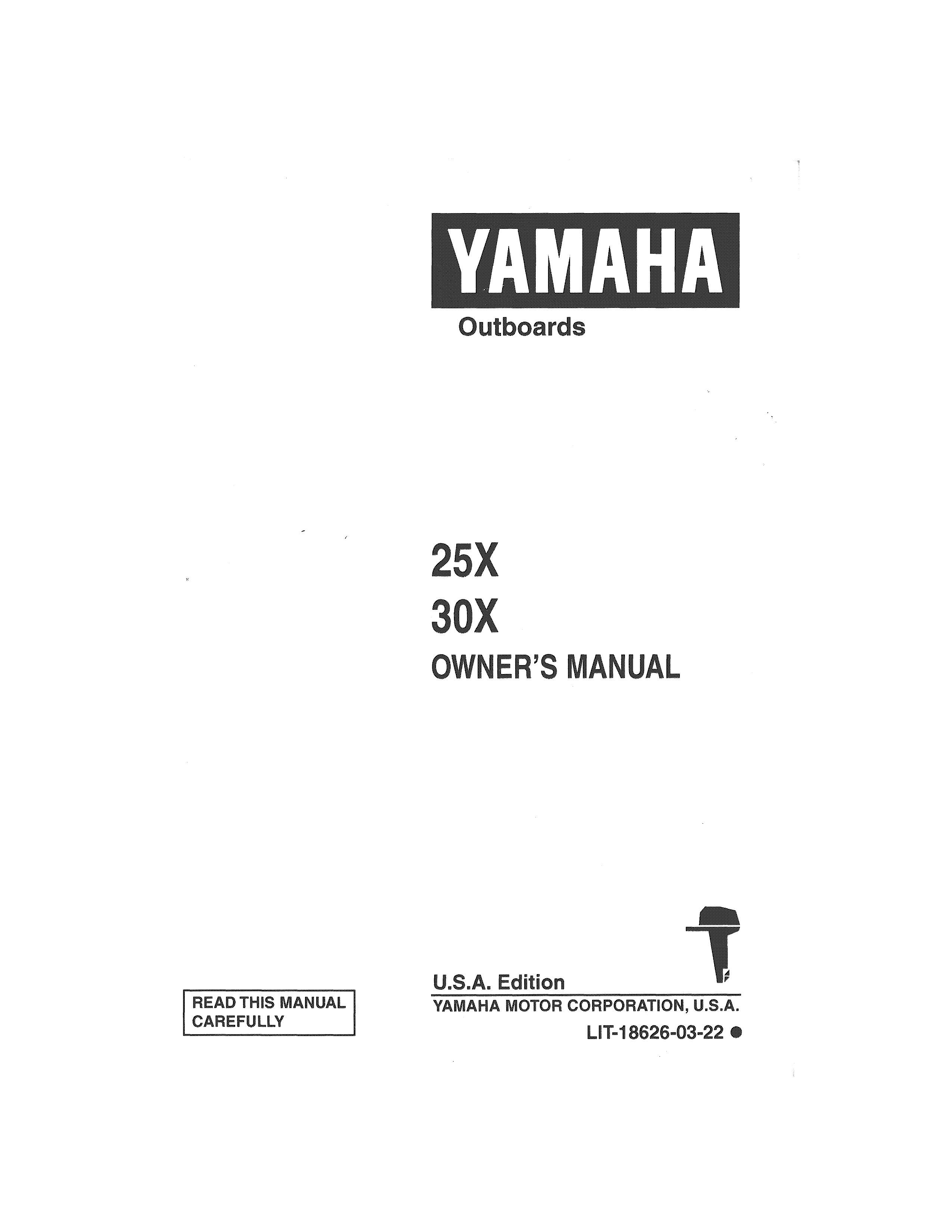 Yamaha 25X Outboard Motor User Manual