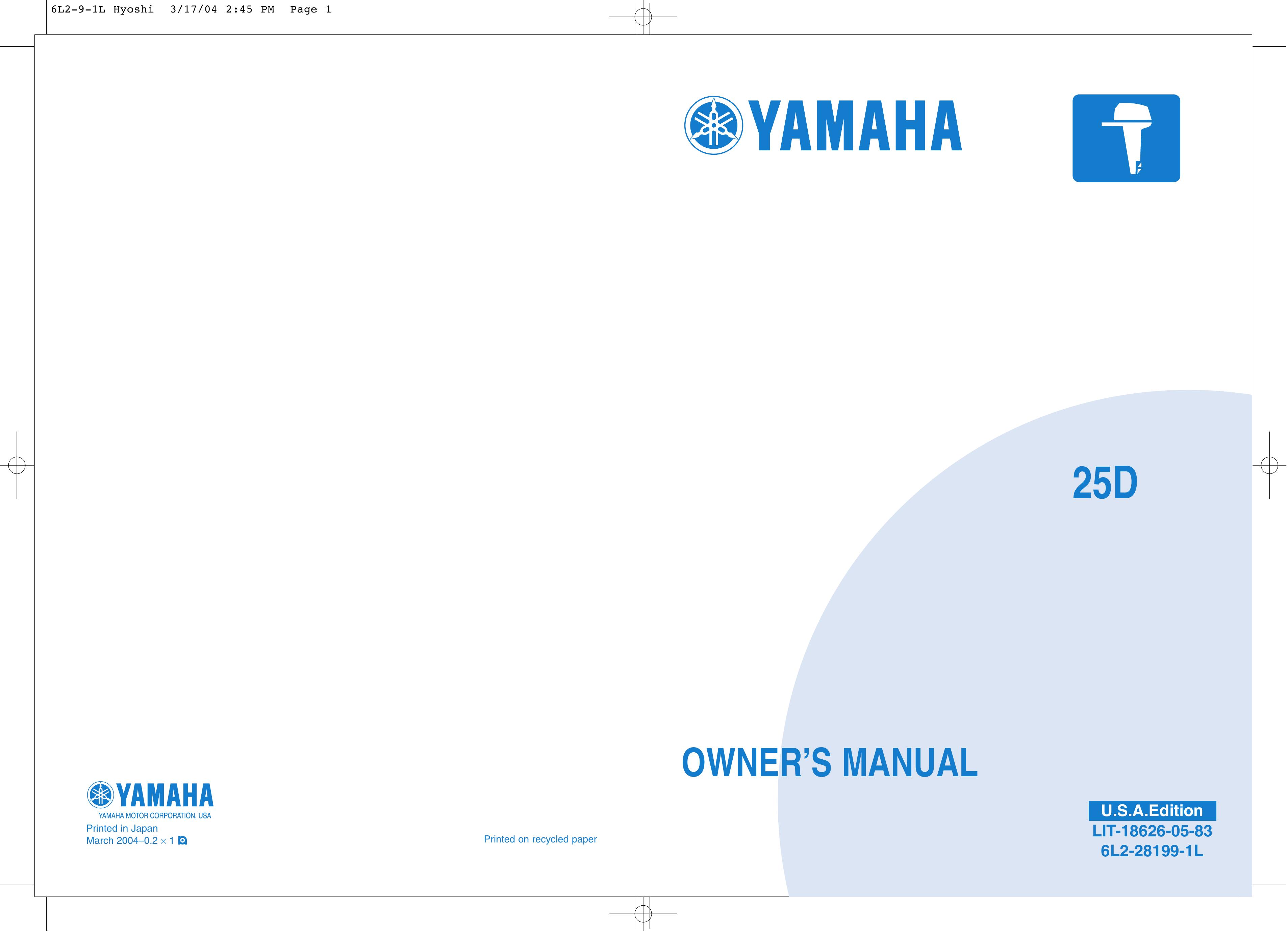 Yamaha 6L2-28199-1L Outboard Motor User Manual
