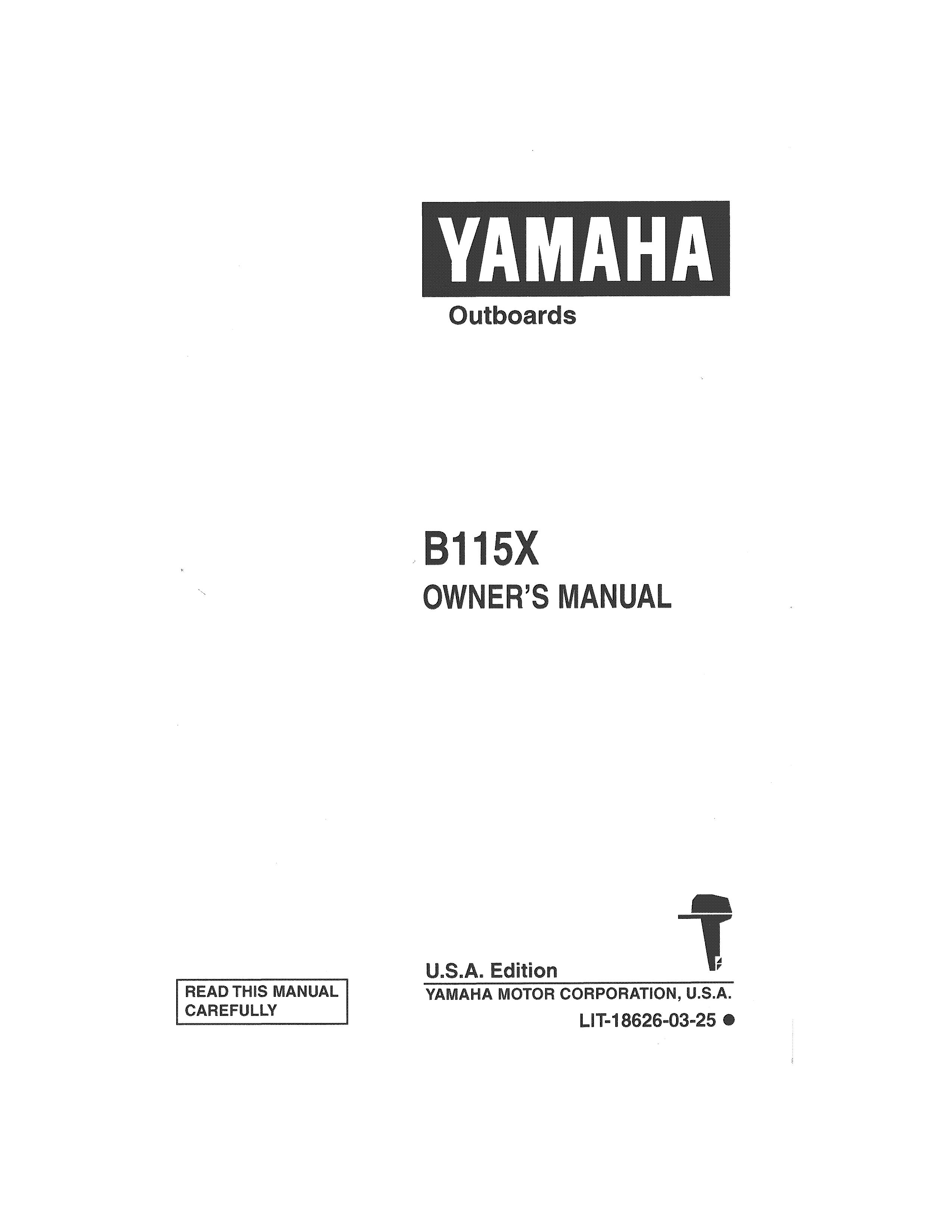 Yamaha B115X Outboard Motor User Manual