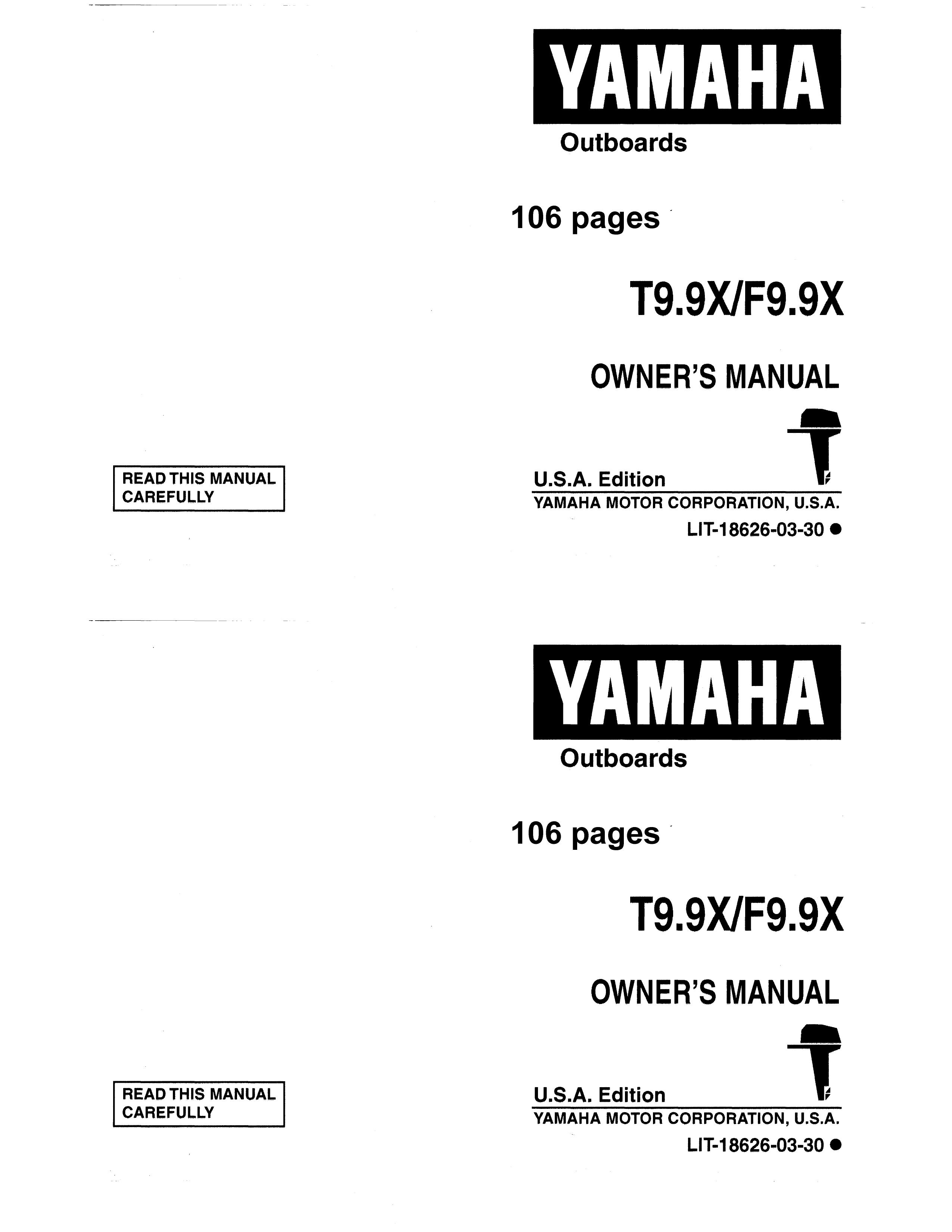 Yamaha F9.9X Outboard Motor User Manual