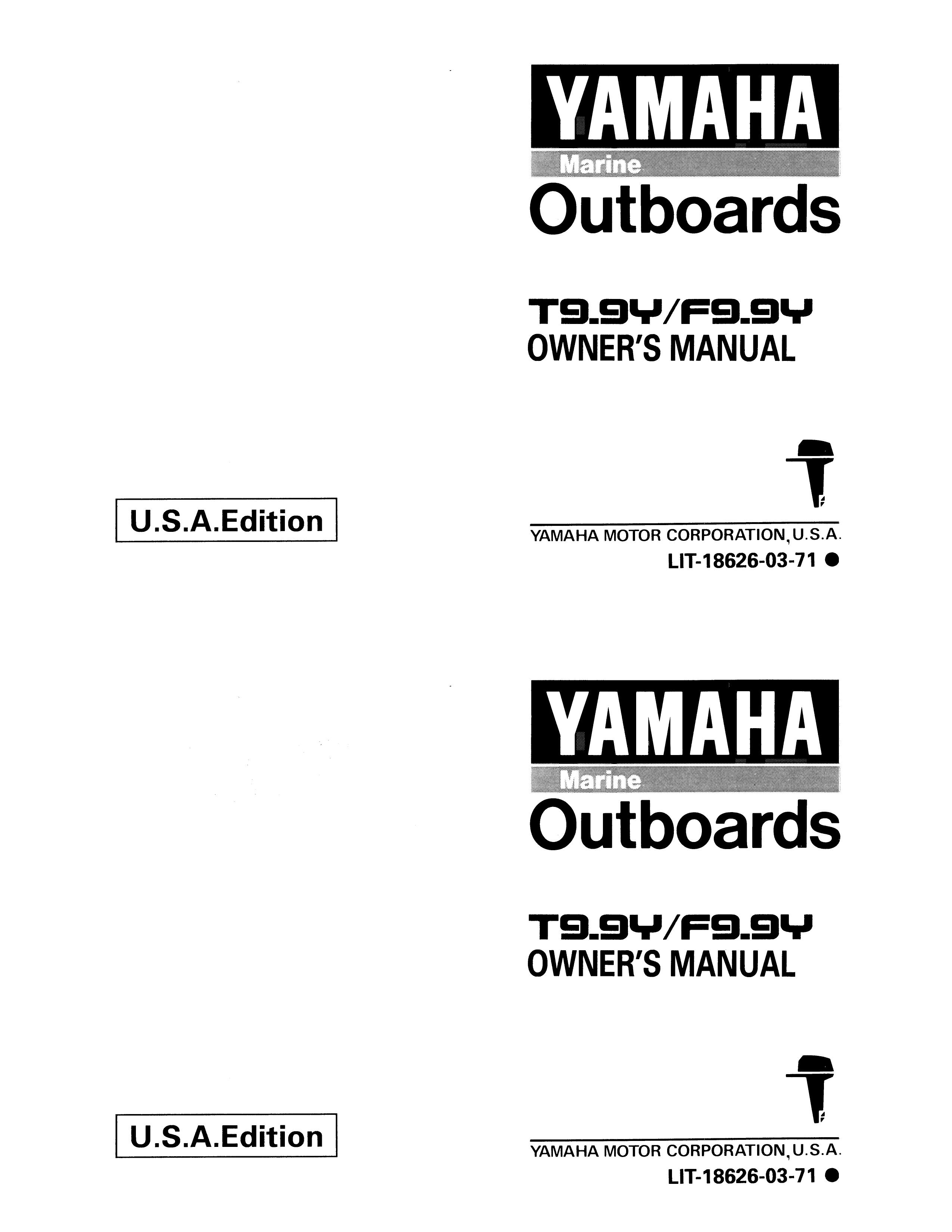 Yamaha F9.9Y Outboard Motor User Manual