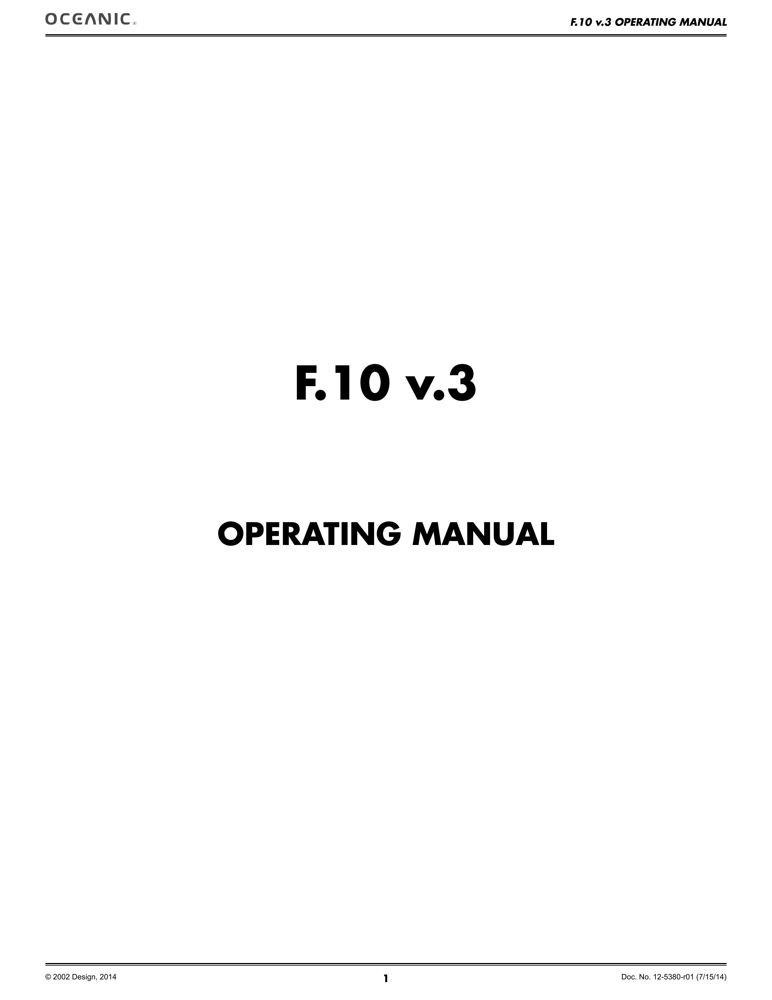 Oceanic 4.5849 Scuba Diving Equipment User Manual