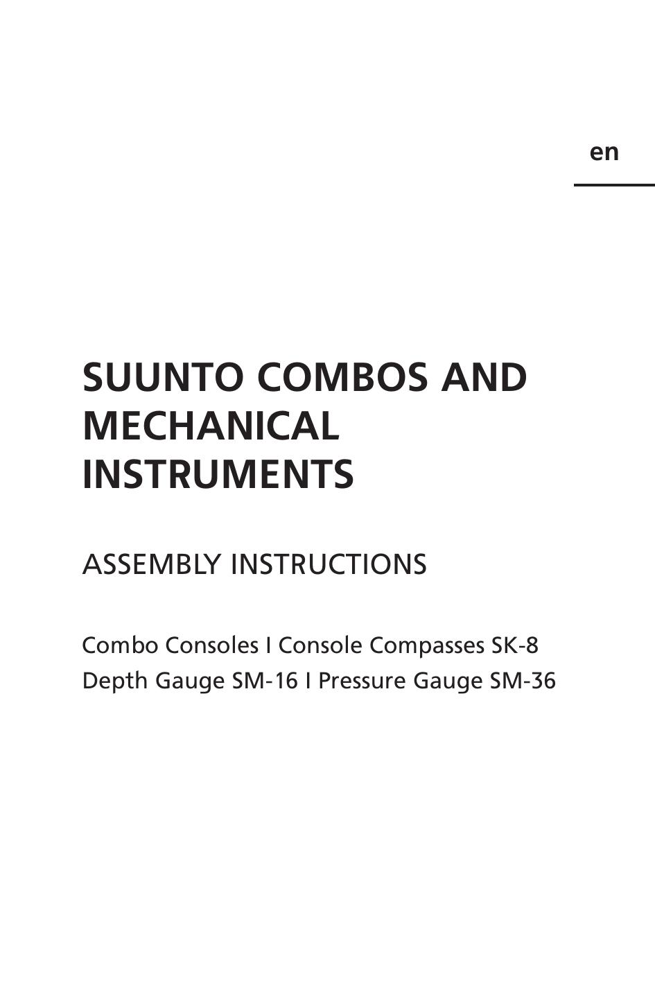 Suunto SS005502000 Scuba Diving Equipment User Manual