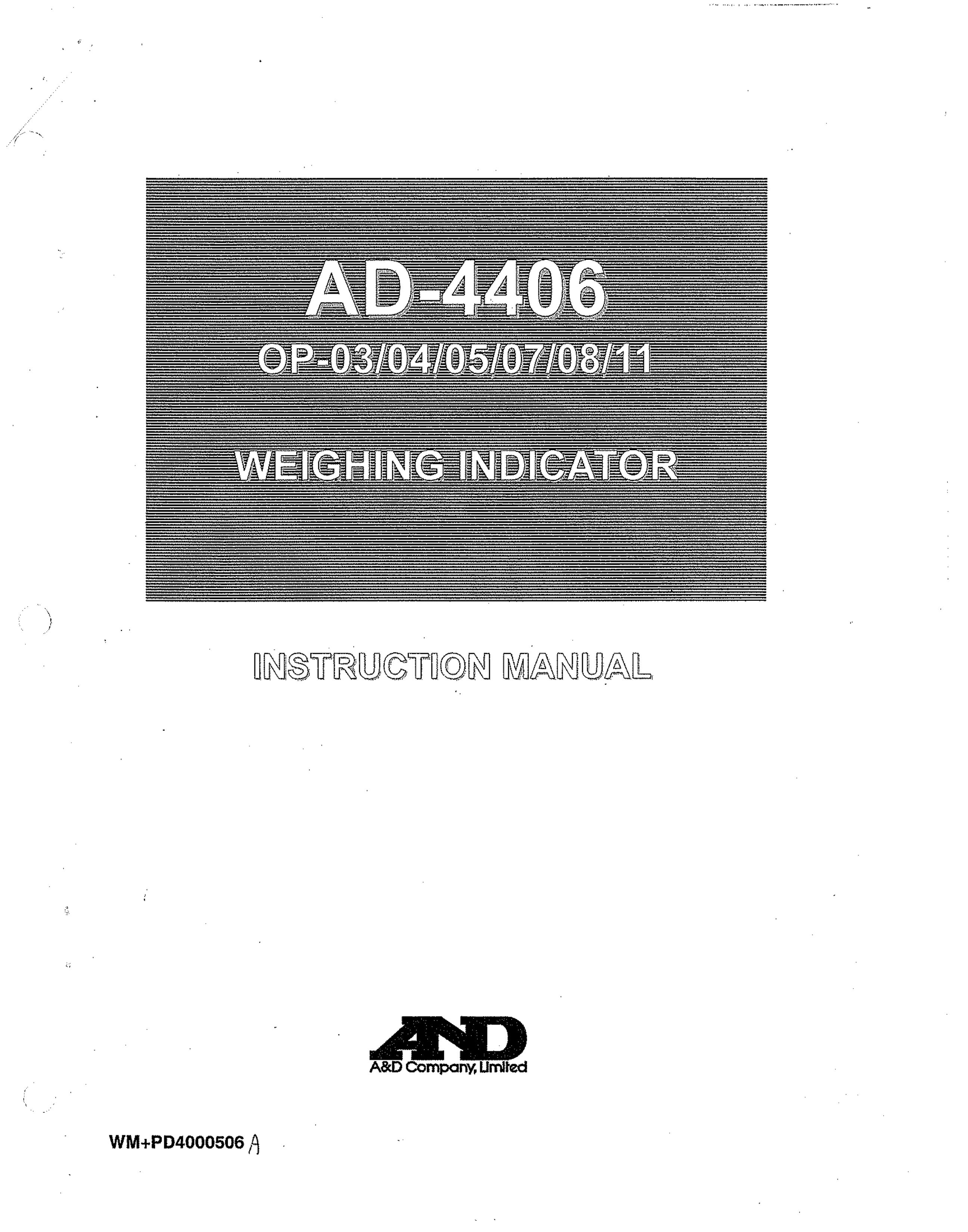 A&D AD-4406 SONAR User Manual