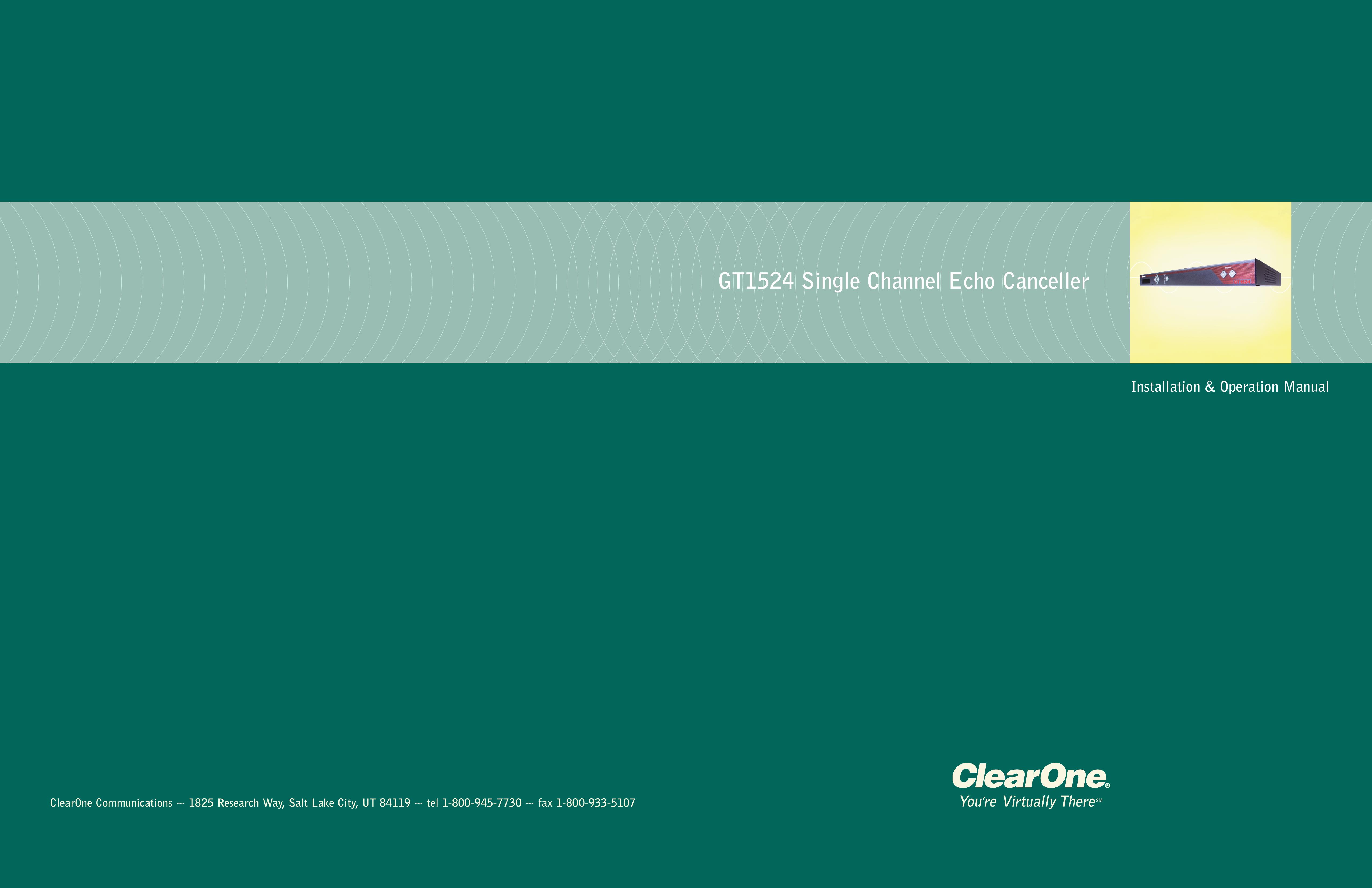 ClearOne comm GT1524 SONAR User Manual
