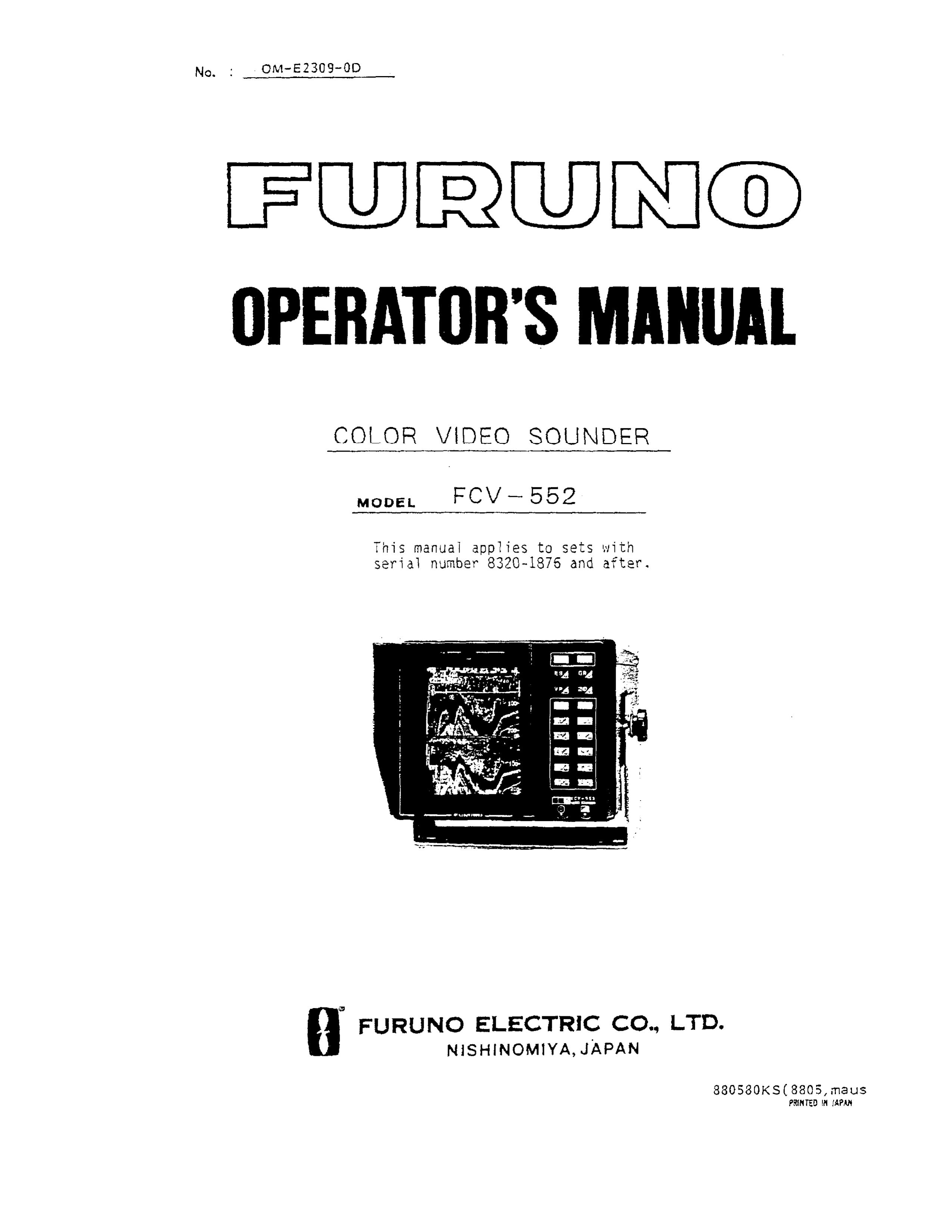 Furuno AV550SC SONAR User Manual