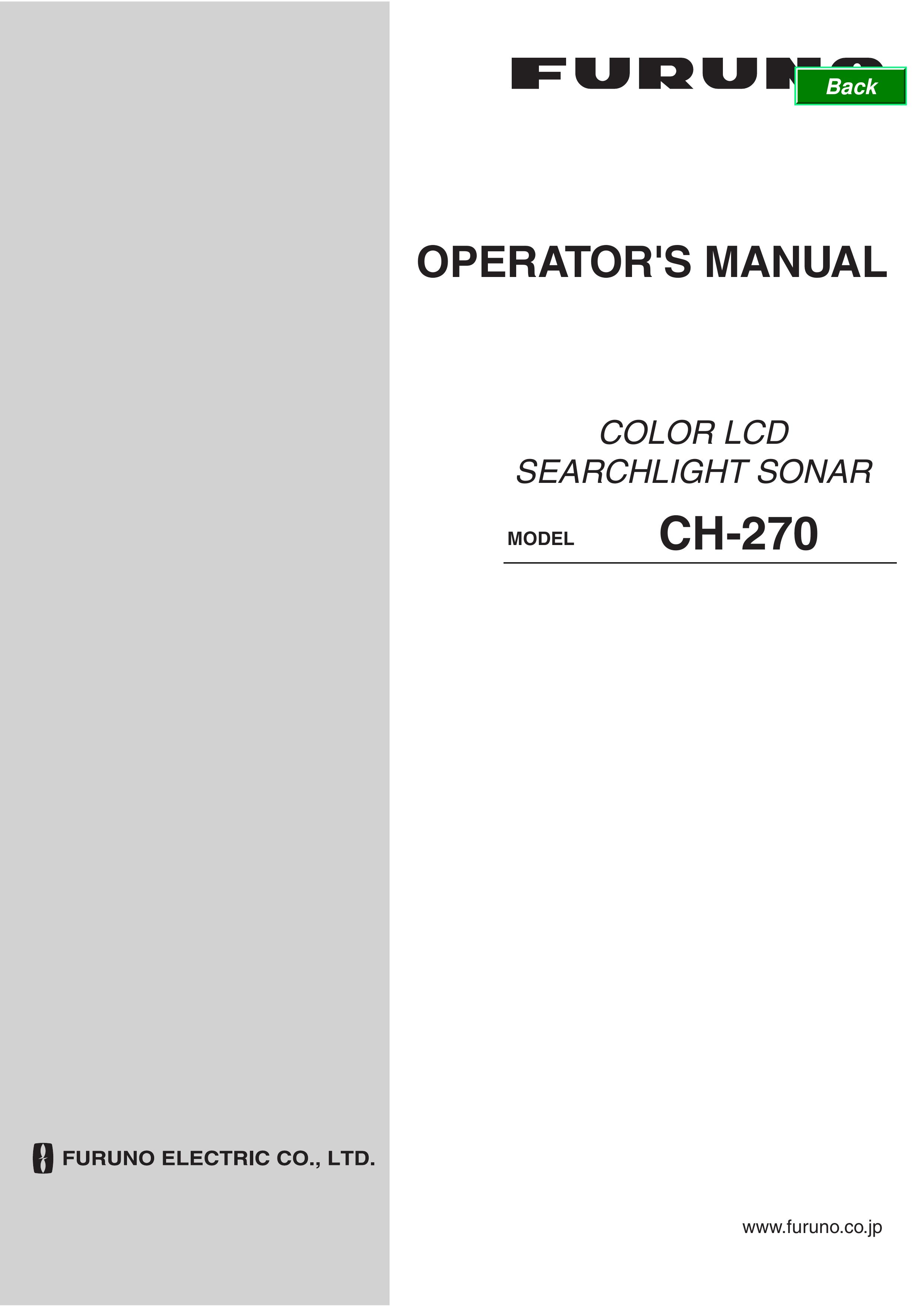 Furuno CH-270 SONAR User Manual