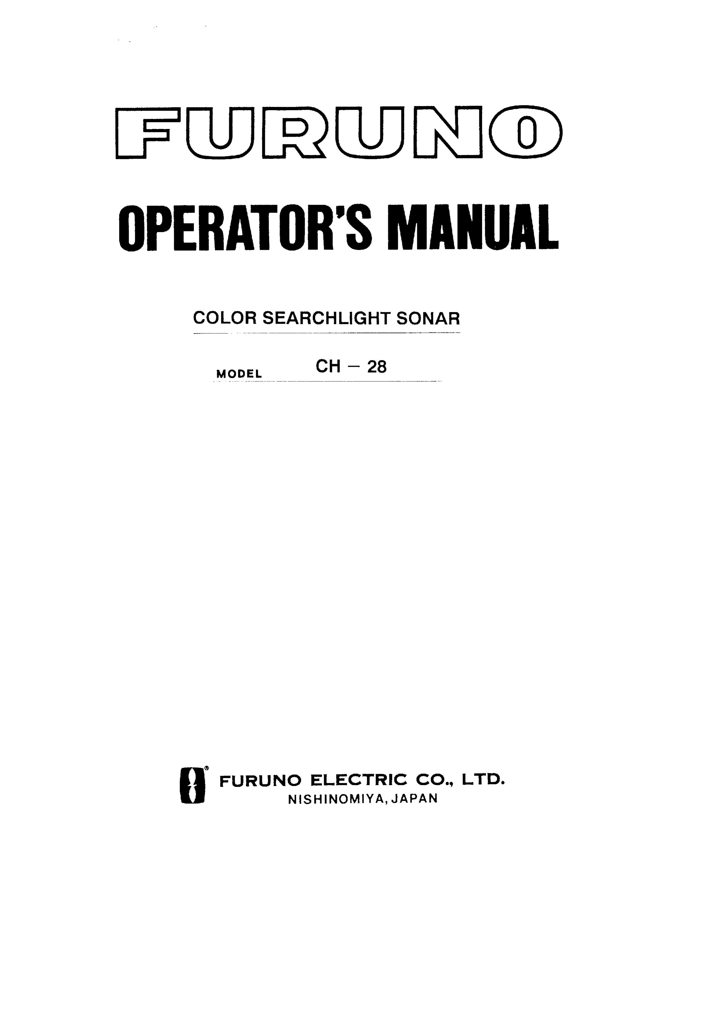 Furuno CH-28 SONAR User Manual