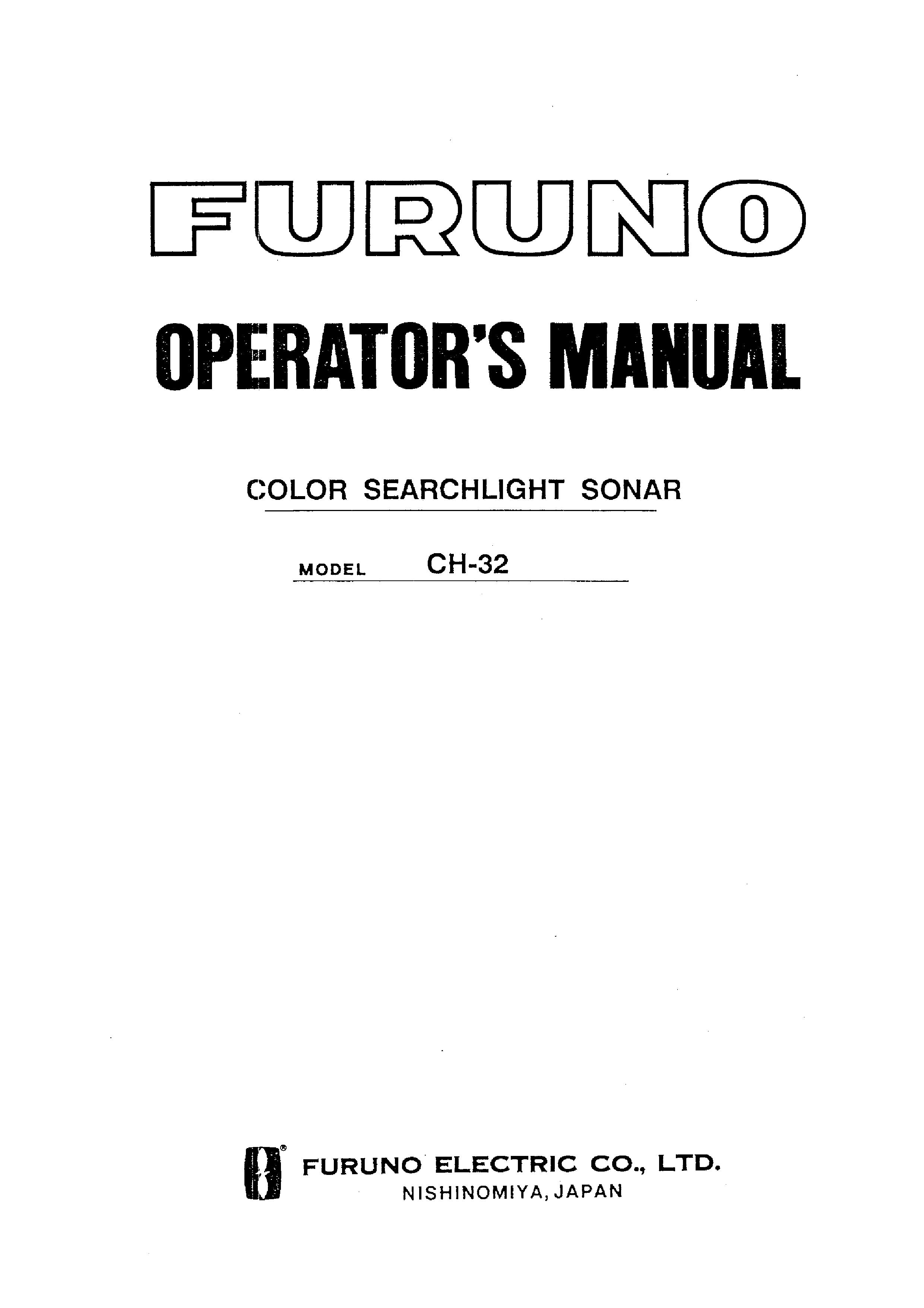 Furuno CH-32 SONAR User Manual