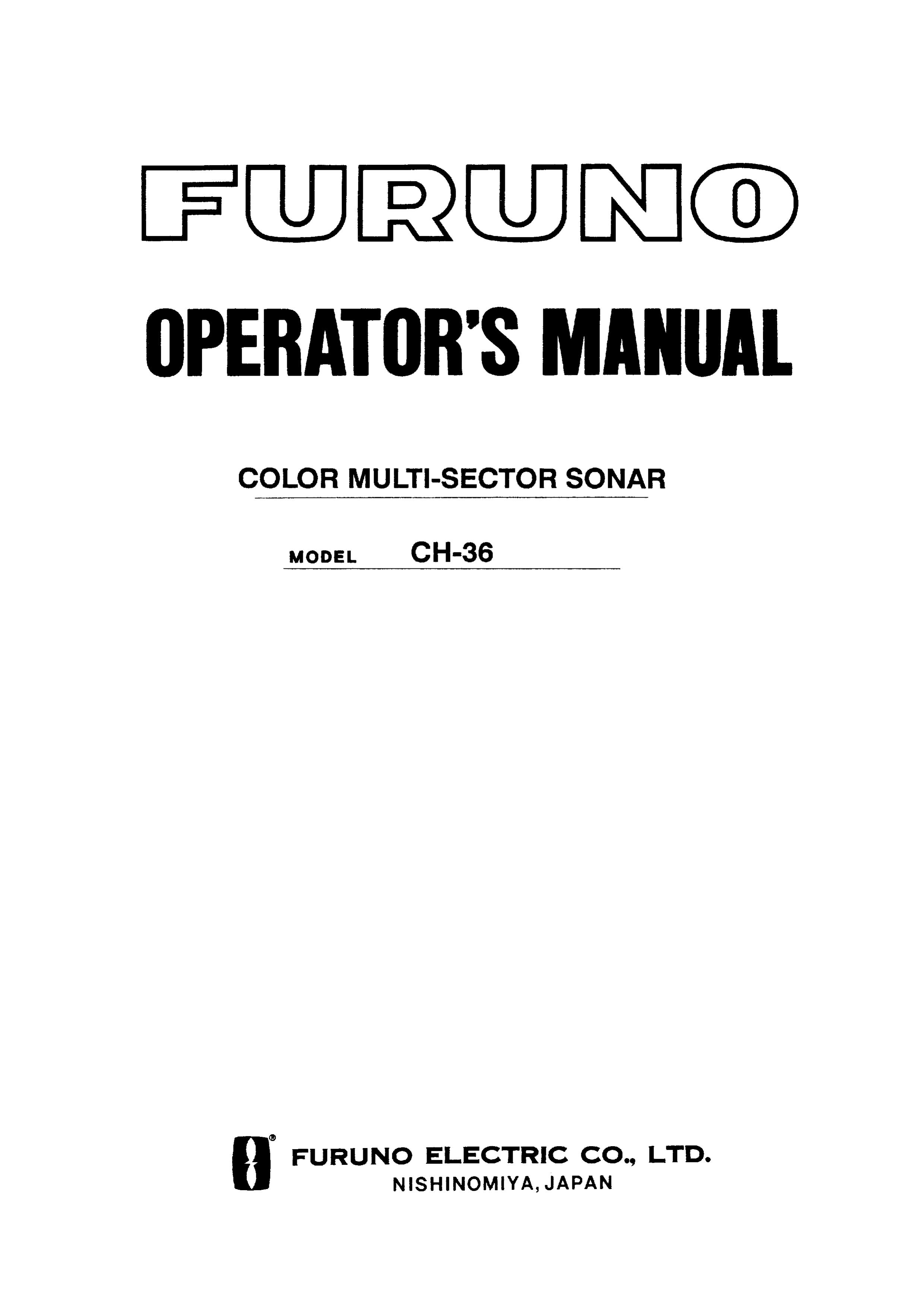Furuno CH-36 SONAR User Manual