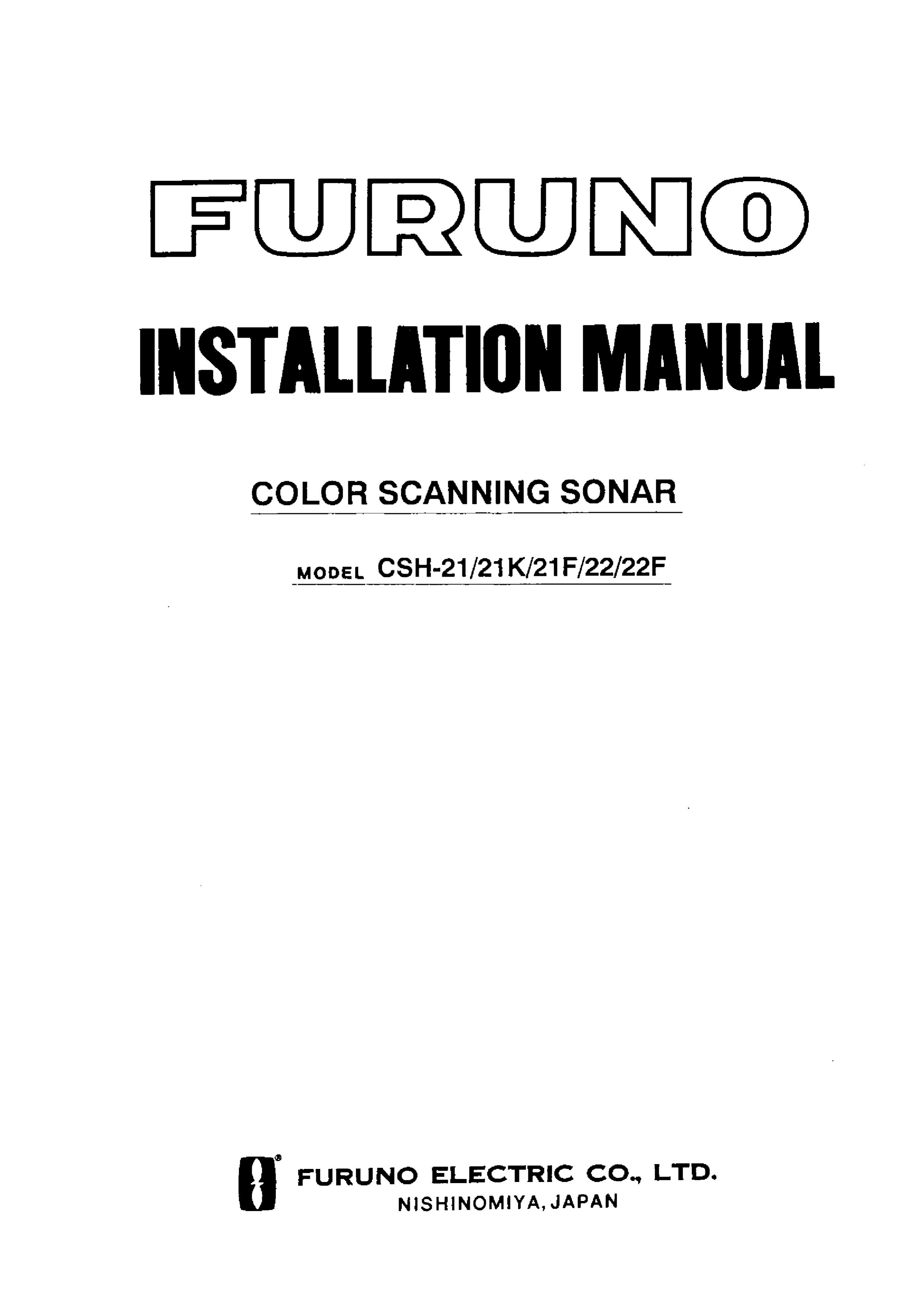 Furuno CSH-21 SONAR User Manual