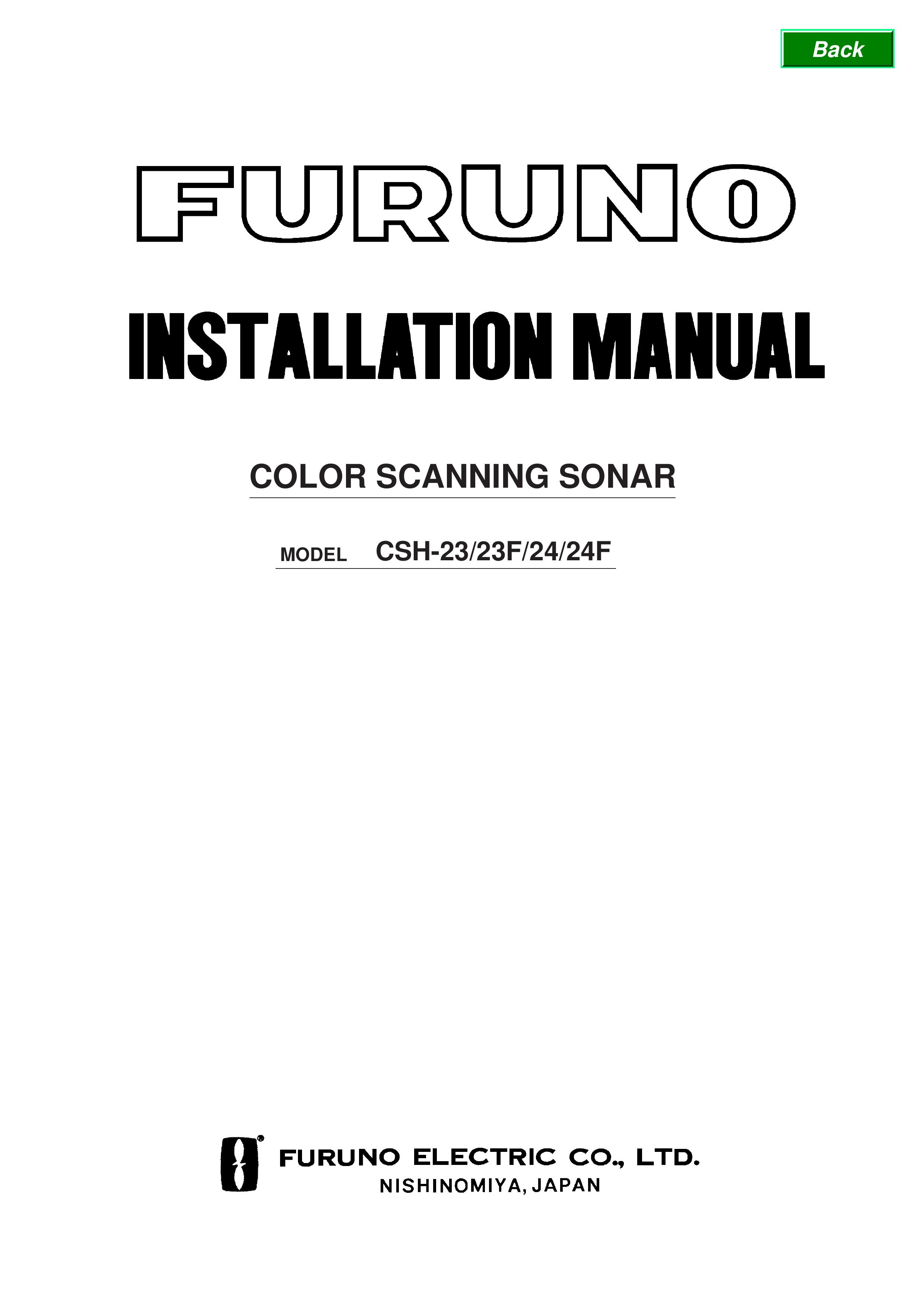 Furuno CSH-24F SONAR User Manual