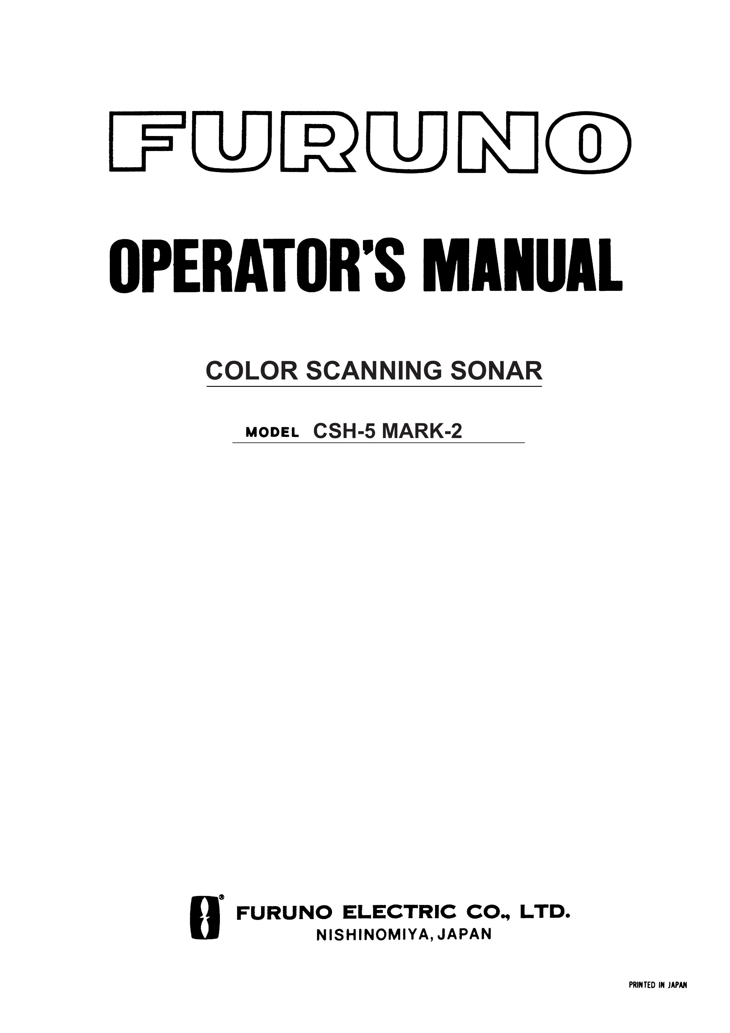Furuno CSH-5 MARK-2 SONAR User Manual
