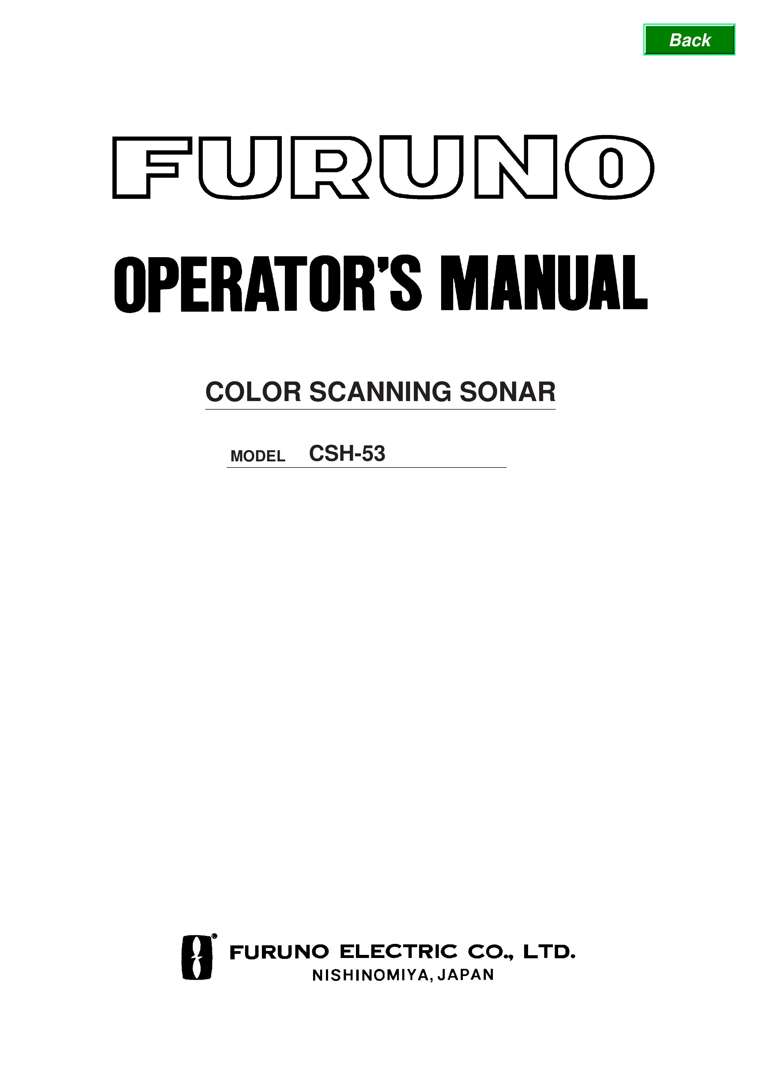 Furuno CSH-53 SONAR User Manual