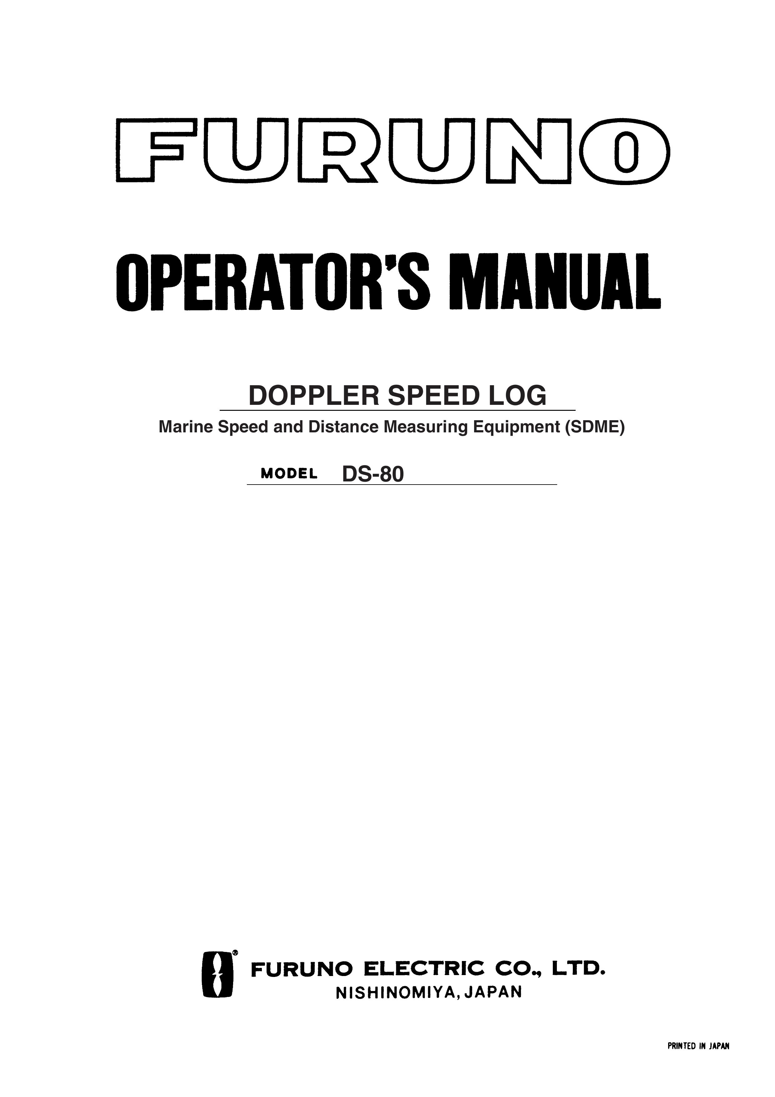 Furuno DS-80 SONAR User Manual
