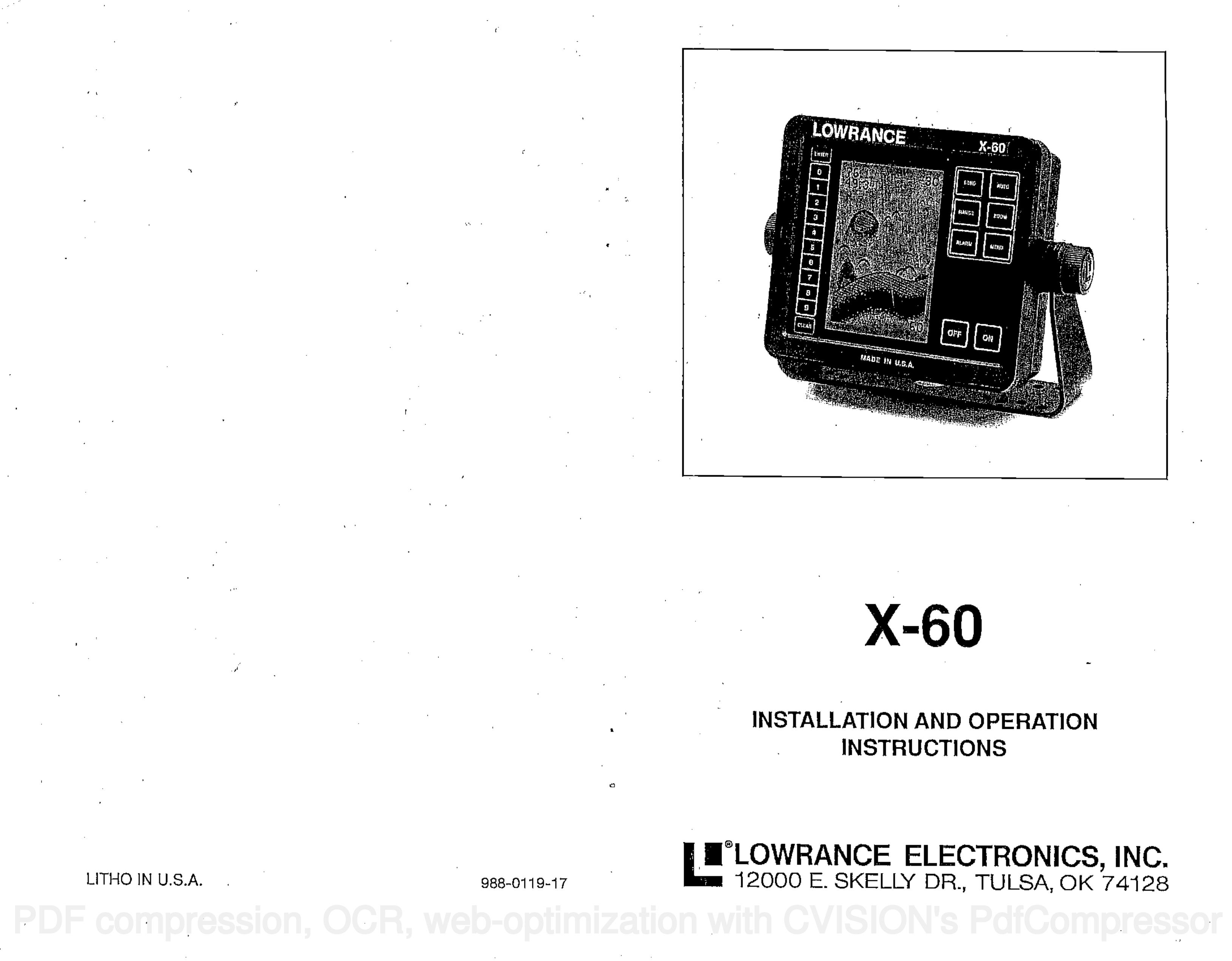 Lowrance electronic X-60 SONAR User Manual
