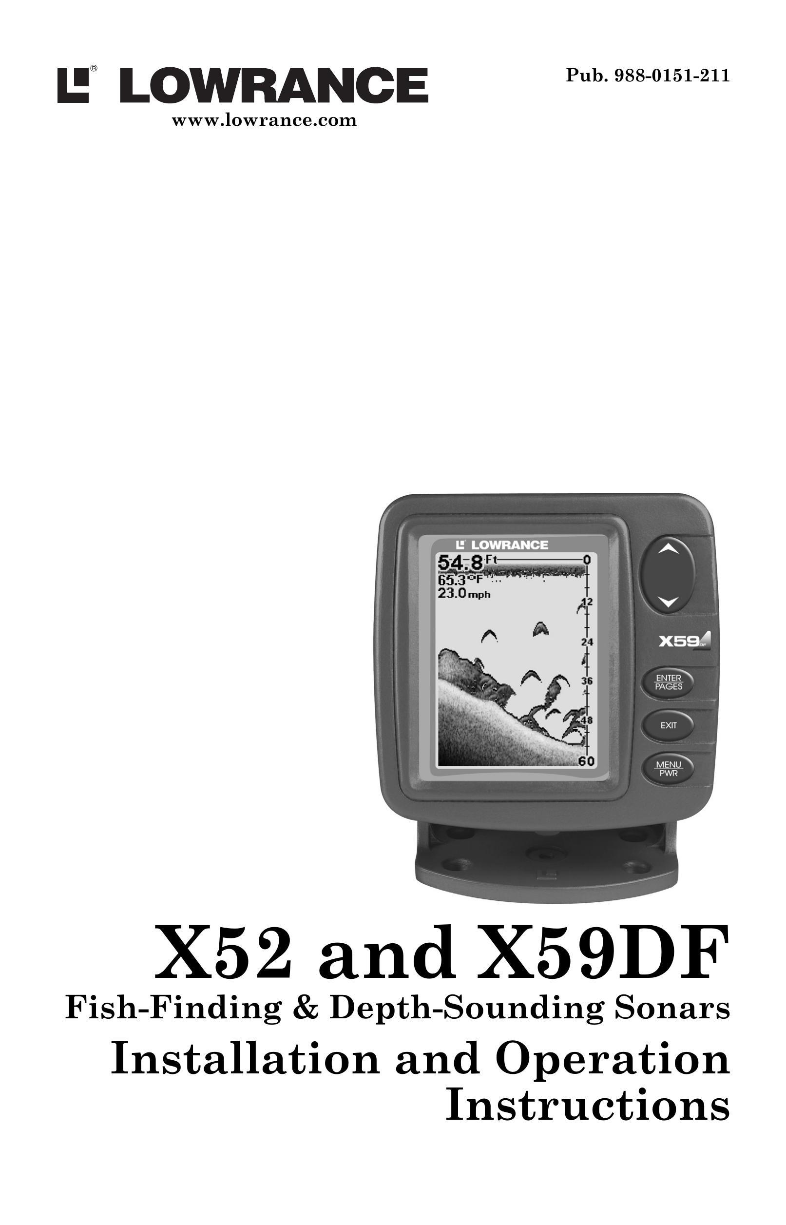 Lowrance electronic X52 SONAR User Manual