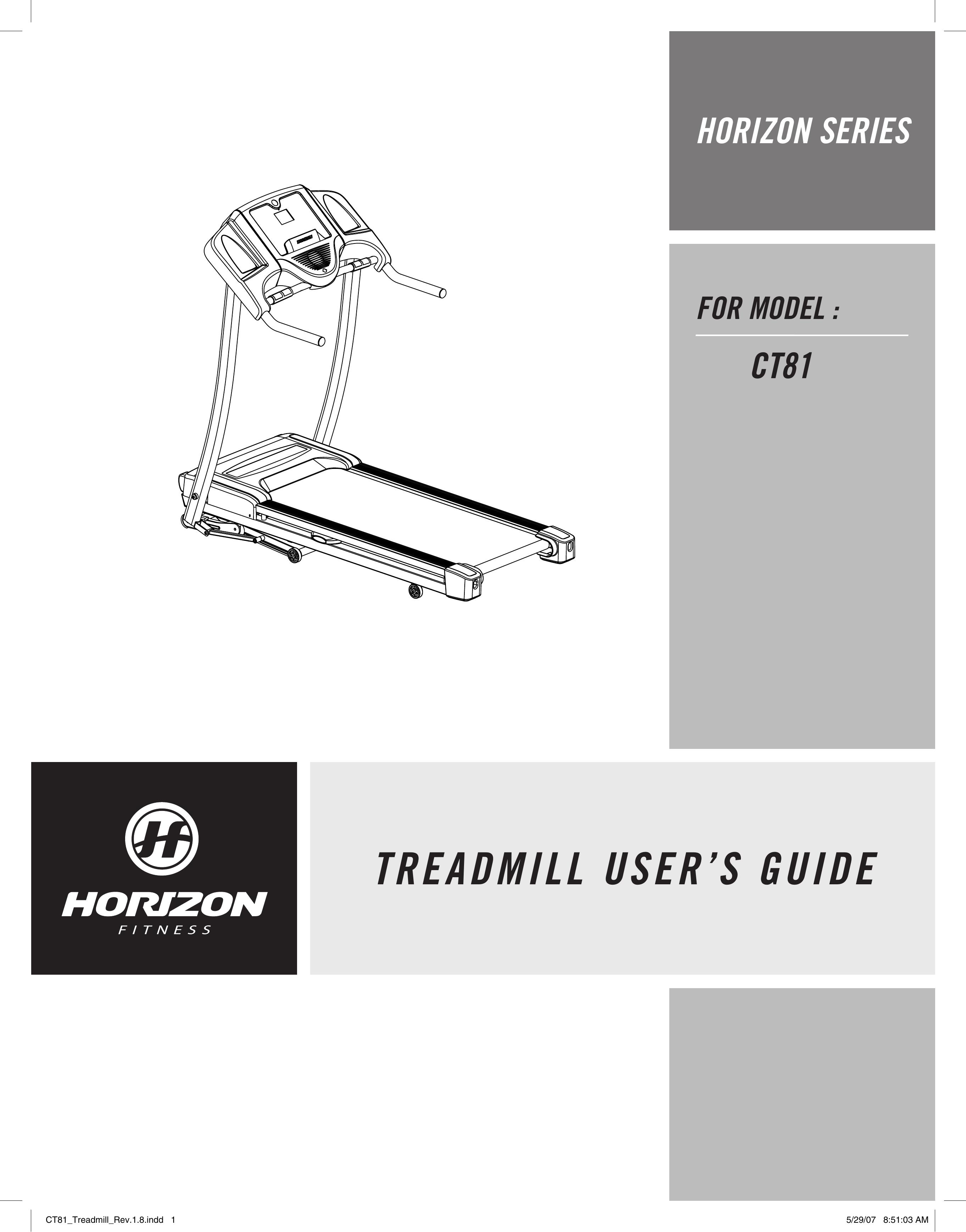 Horizon Fitness CT81 Waterskis User Manual