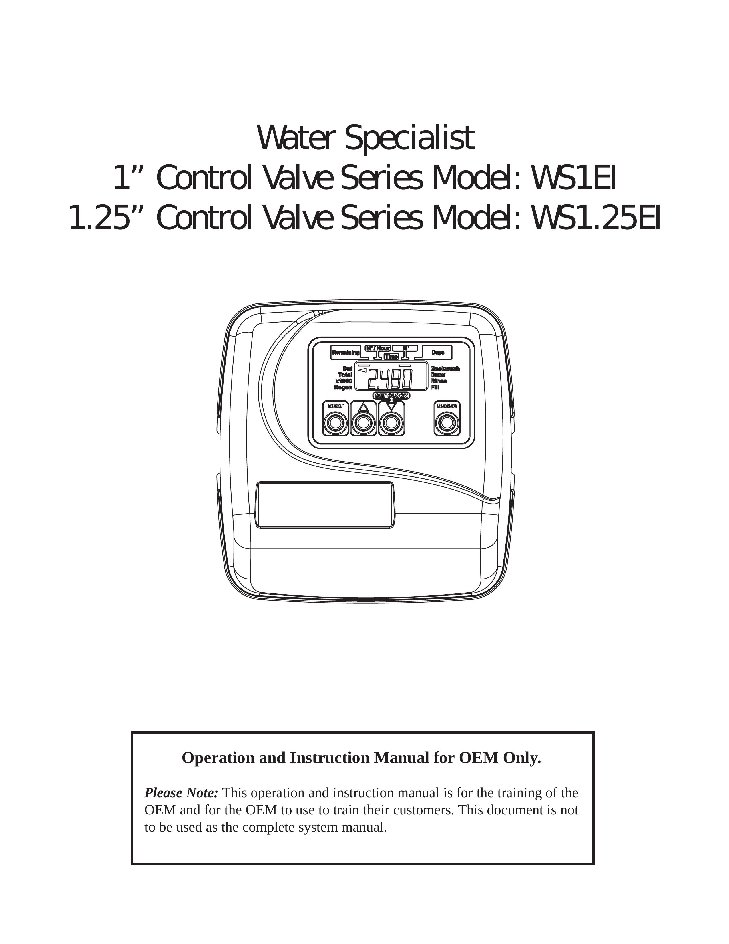 OEM Systems WS1.25EI Waterskis User Manual