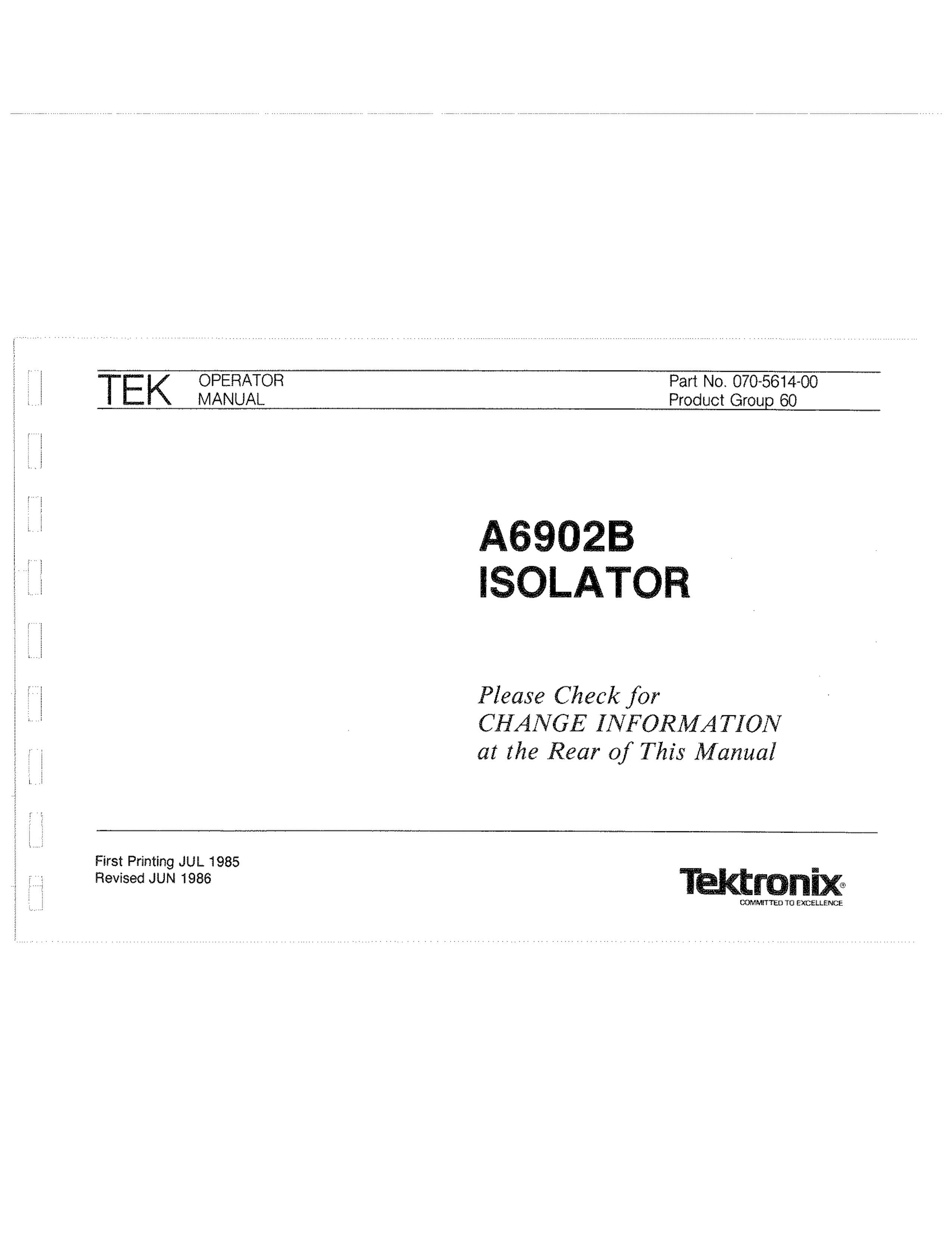 Tektronix A6902B Waterskis User Manual