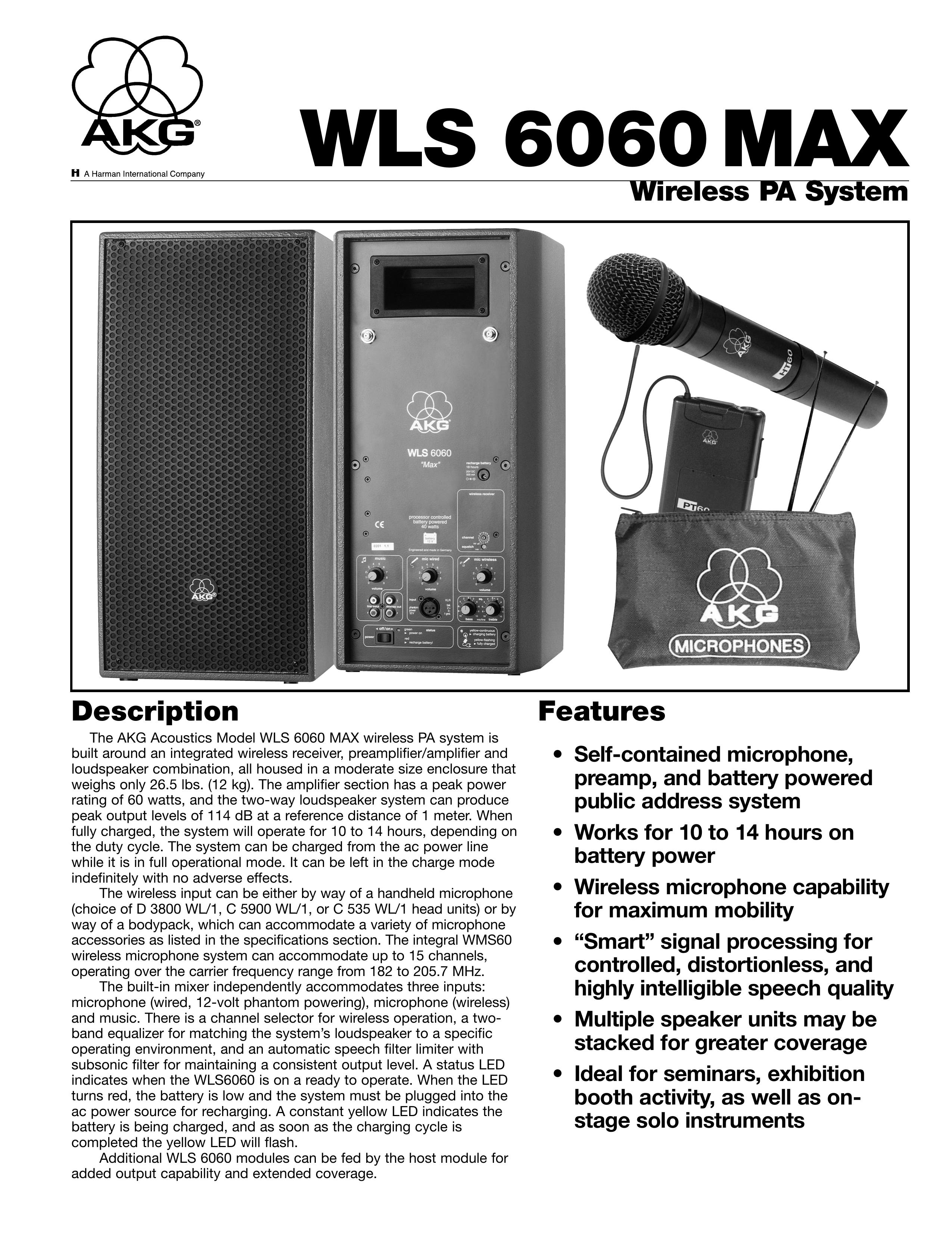 AKG Acoustics WLS 6060 MAX DJ Equipment User Manual