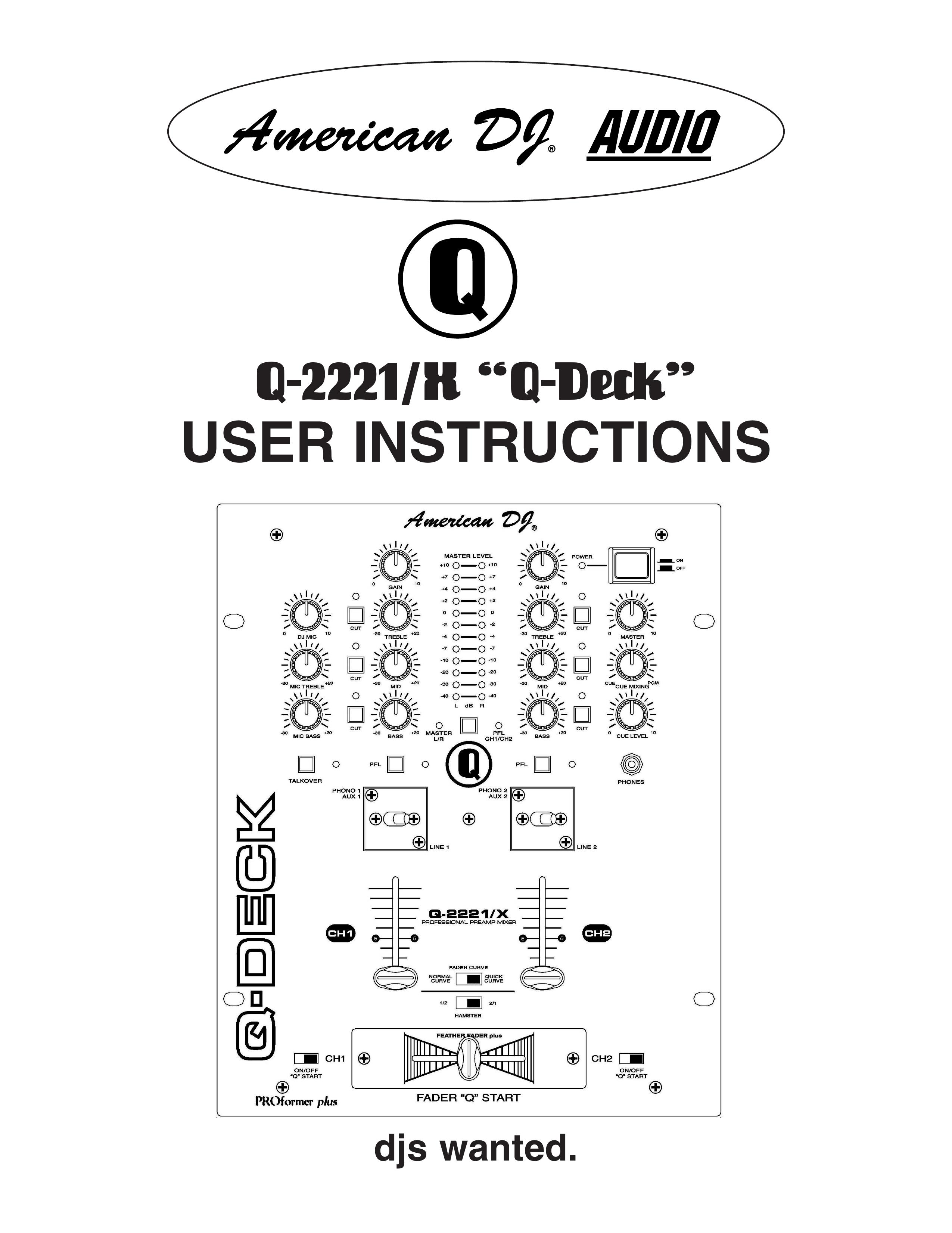 American Audio Q-2221/X DJ Equipment User Manual