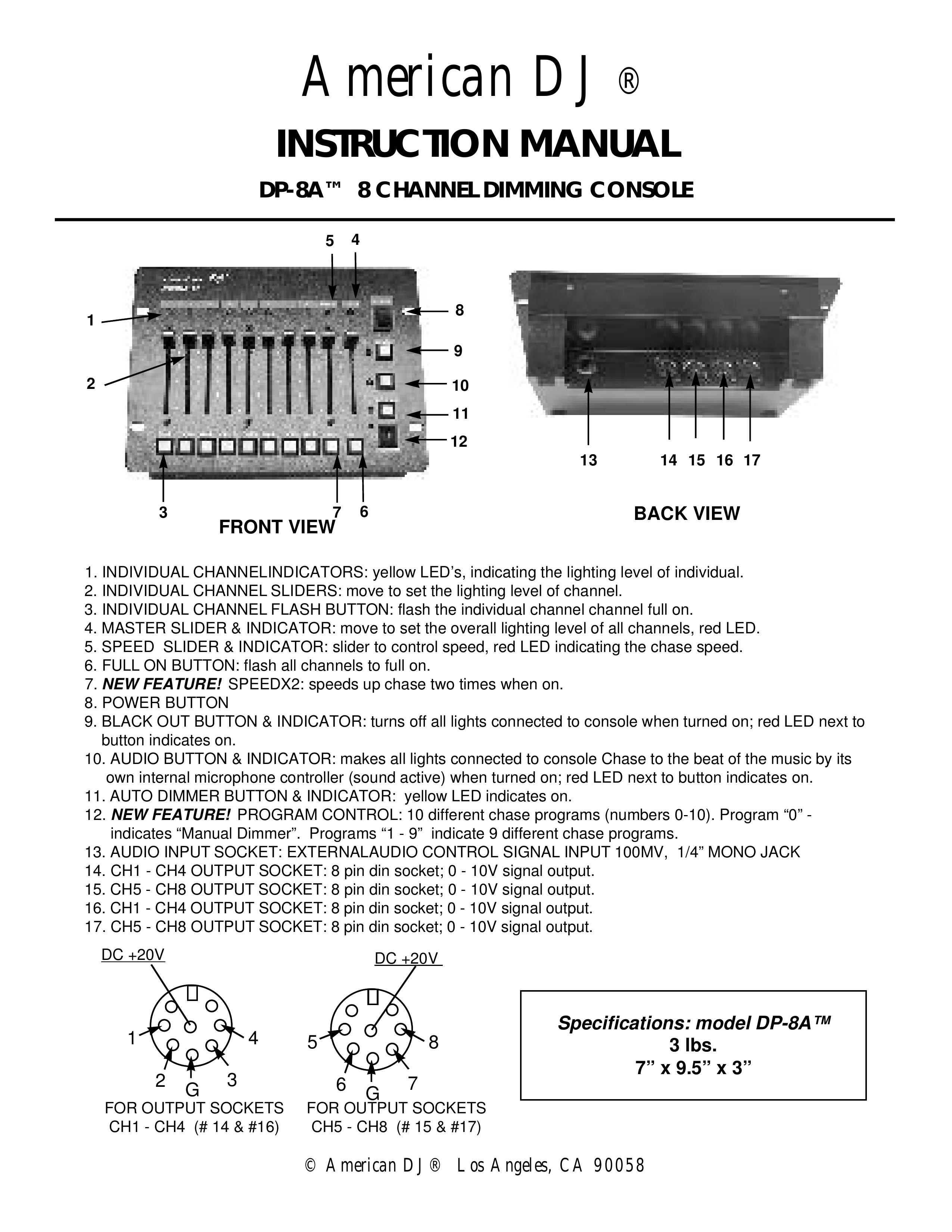 American DJ DP-8A DJ Equipment User Manual