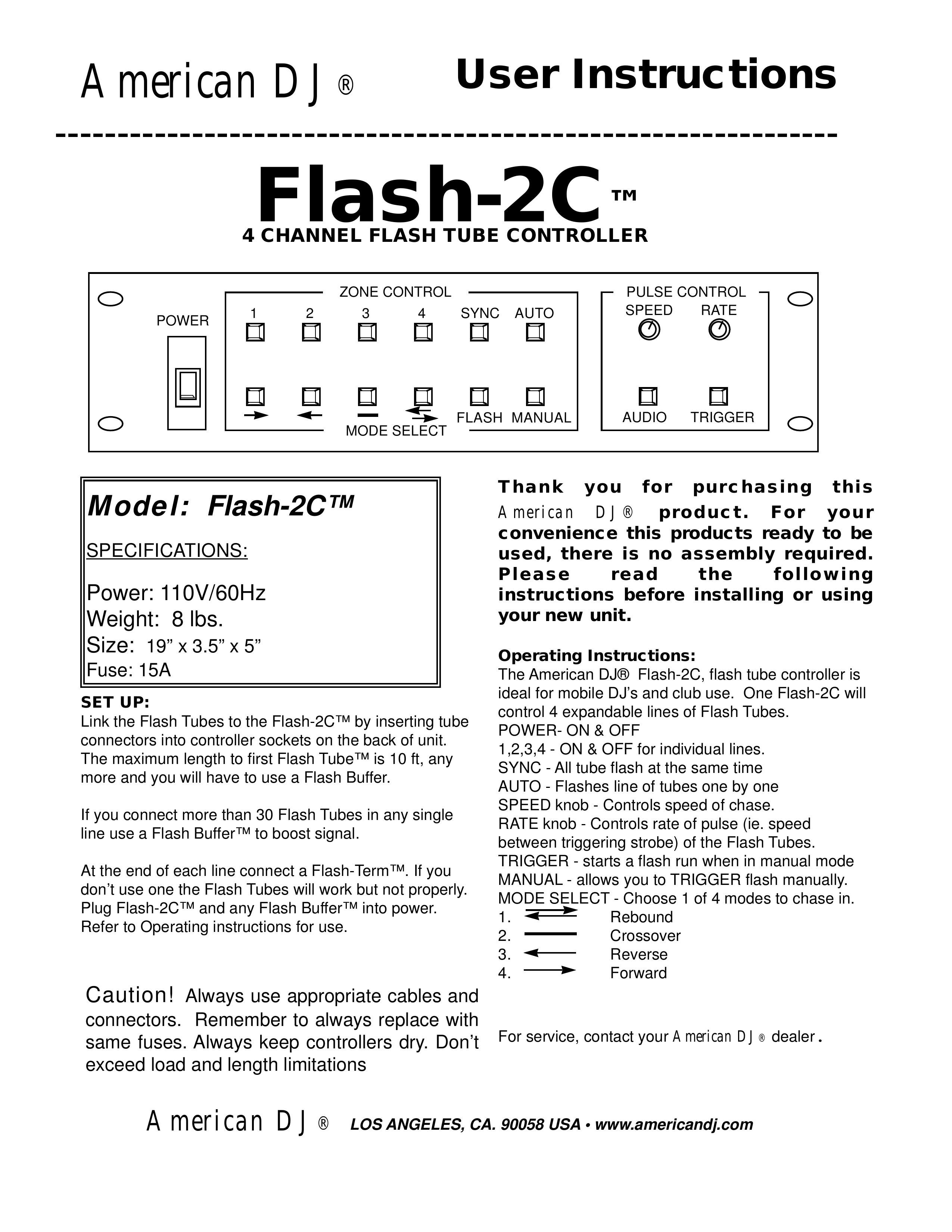 American DJ Flash-2C DJ Equipment User Manual