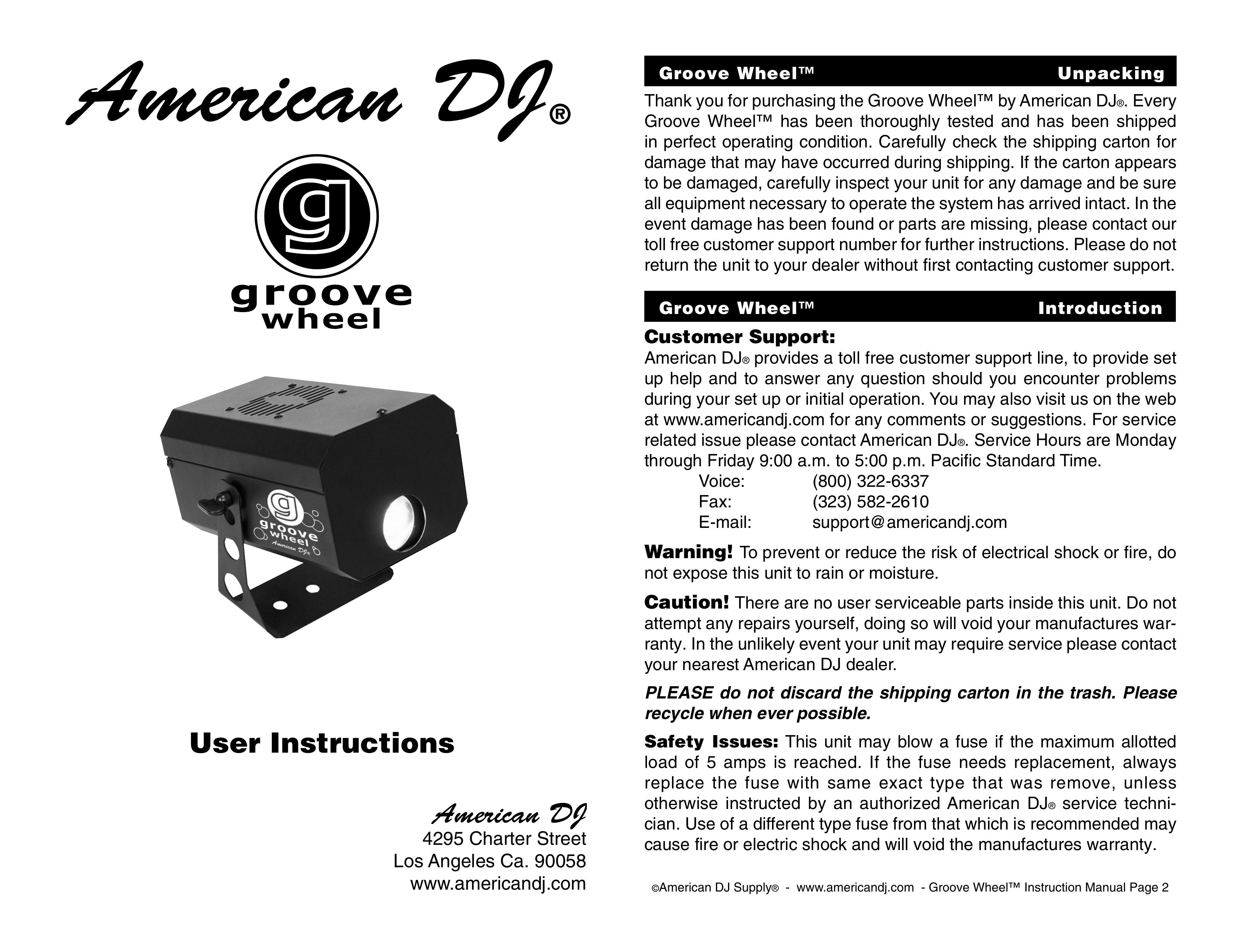 American DJ Groove Wheel DJ Equipment User Manual