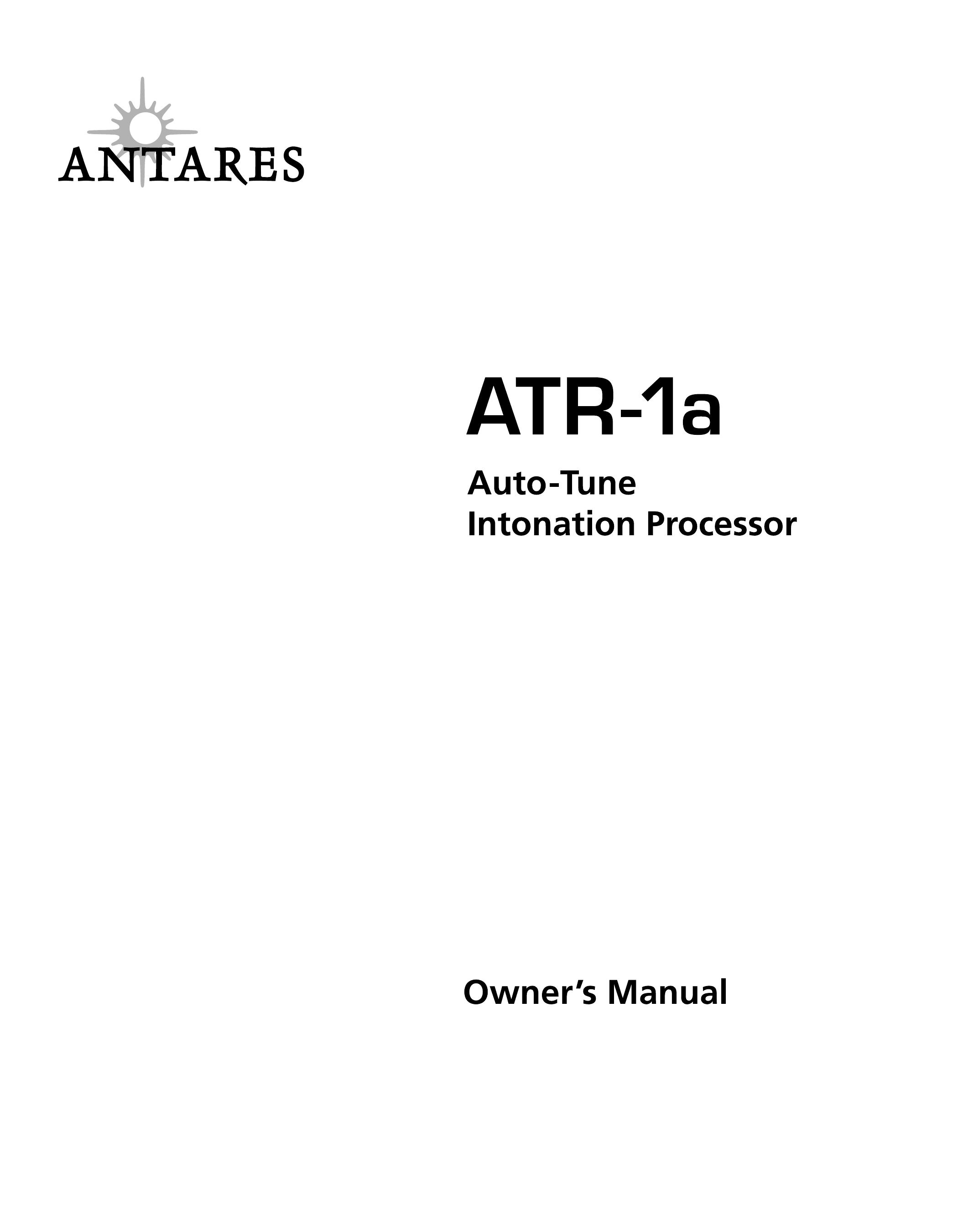 Antares ATR-1a DJ Equipment User Manual