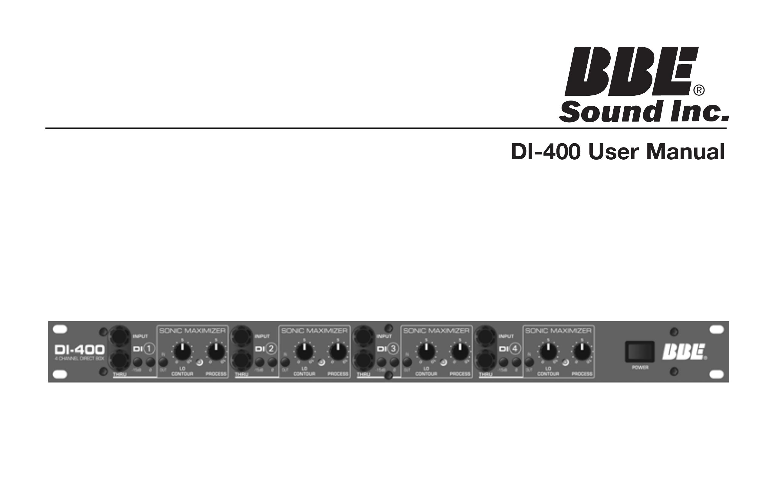 BBE DI-400 DJ Equipment User Manual