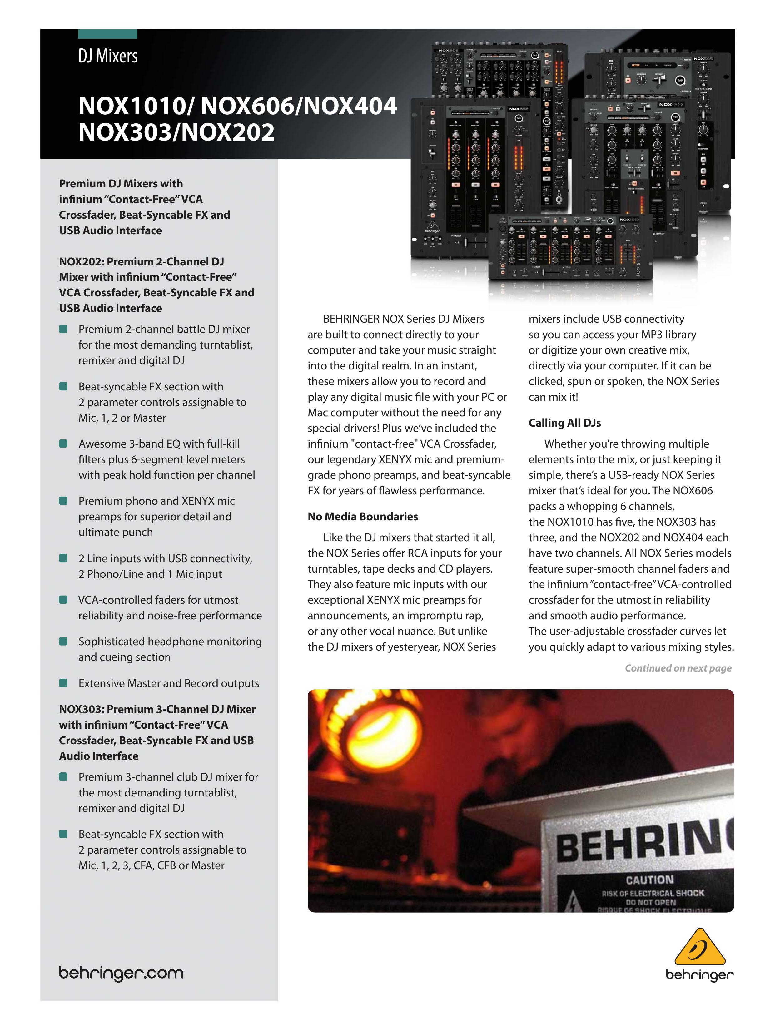 Behringer NOX1010 DJ Equipment User Manual