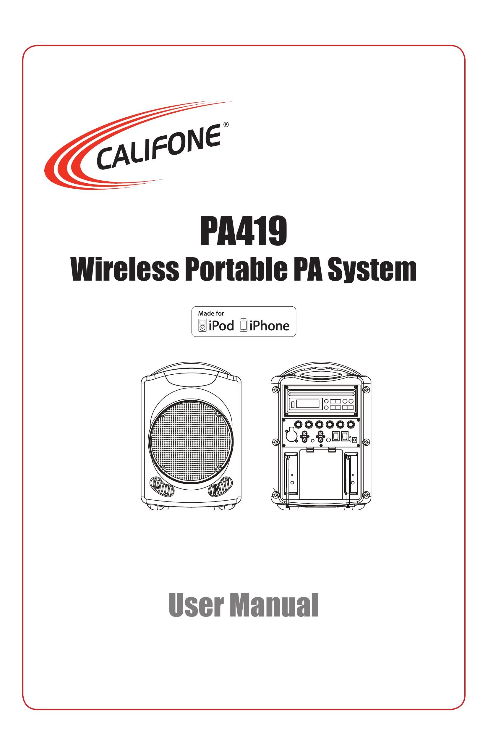 Califone PA419 DJ Equipment User Manual