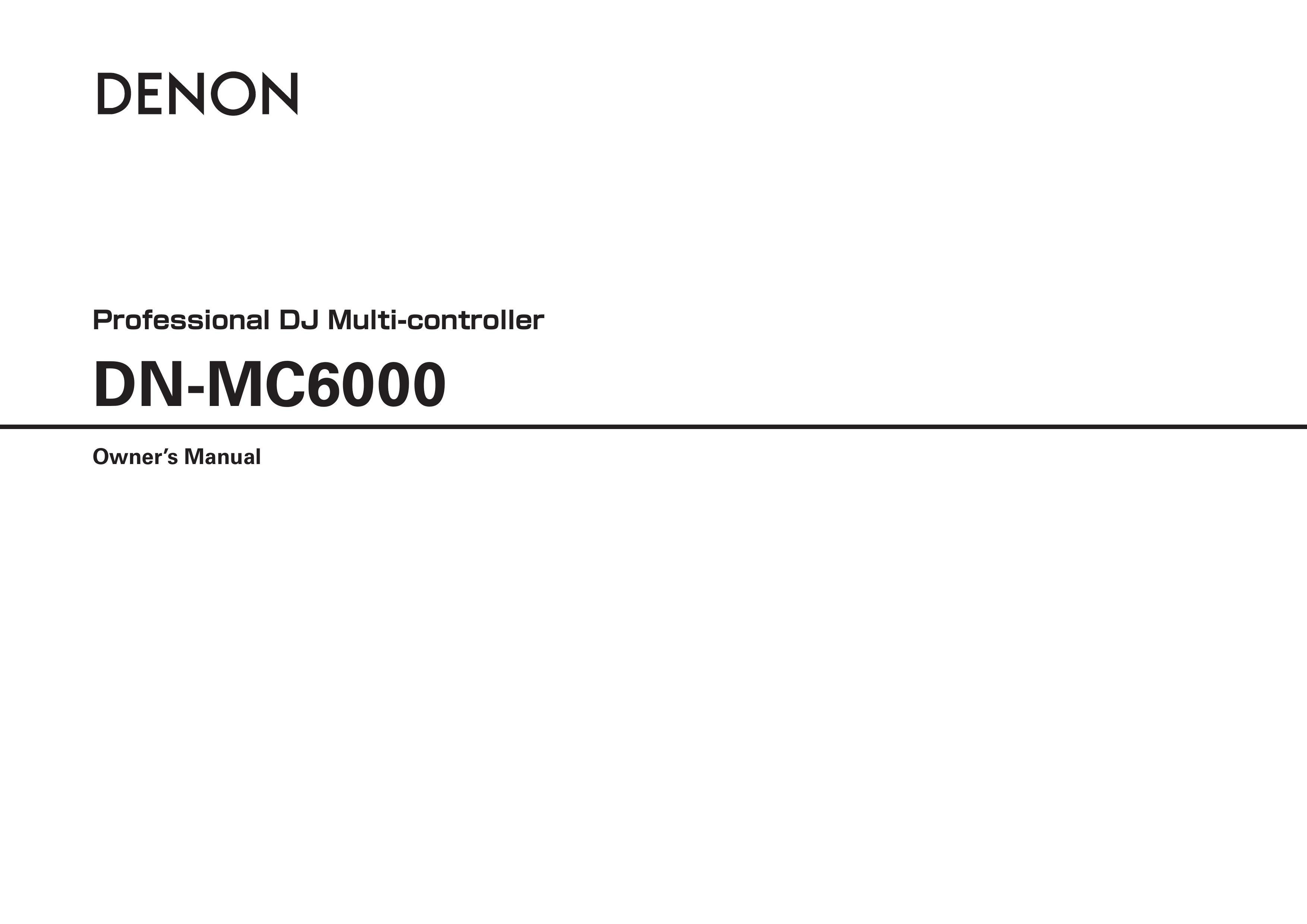 Denon DN-MC6000 DJ Equipment User Manual