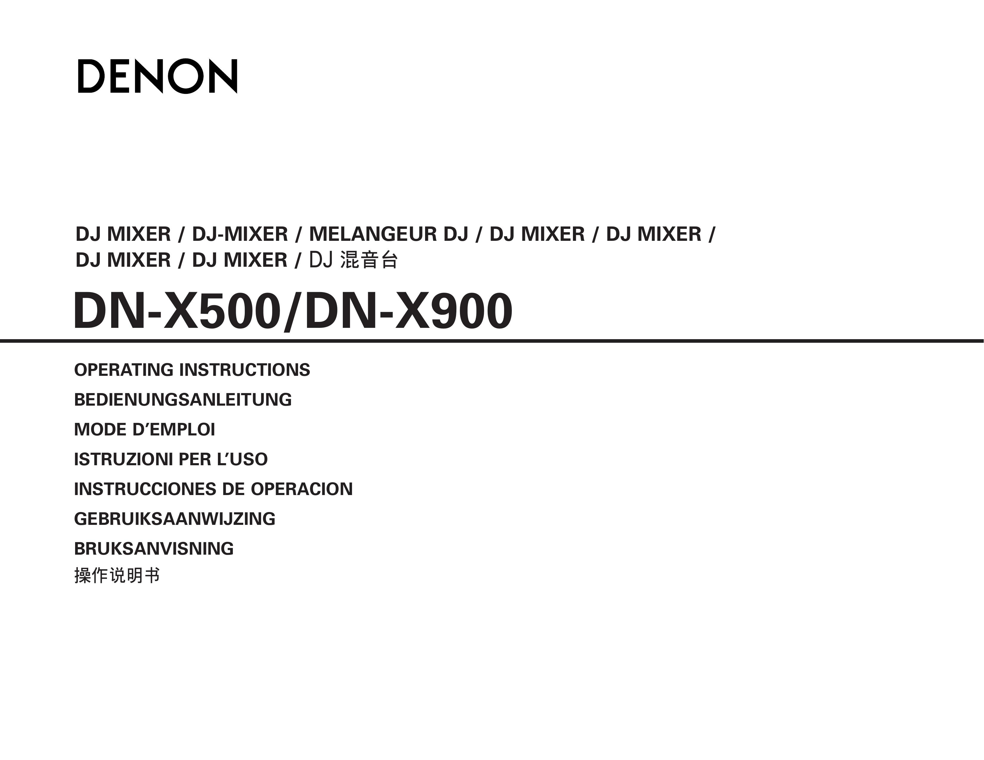 Denon DN-X500 DJ Equipment User Manual