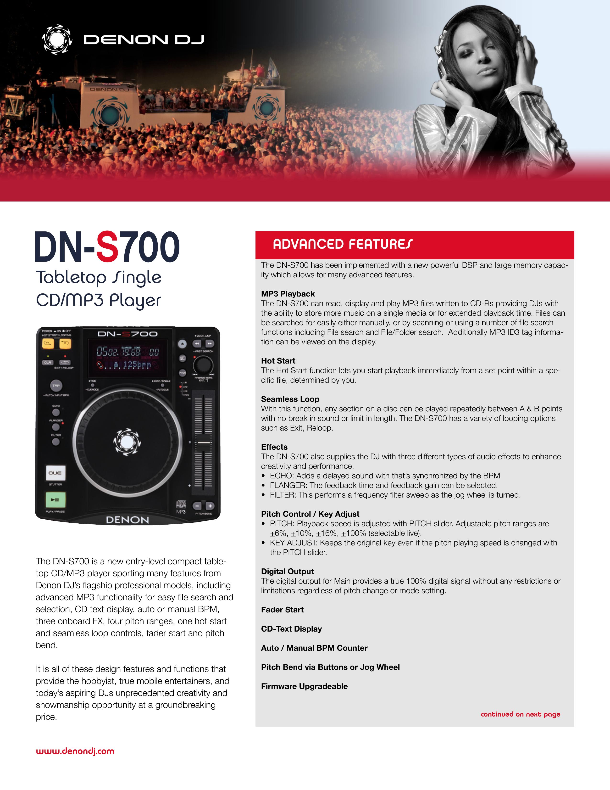 Denon DJ DN-S700 DJ Equipment User Manual