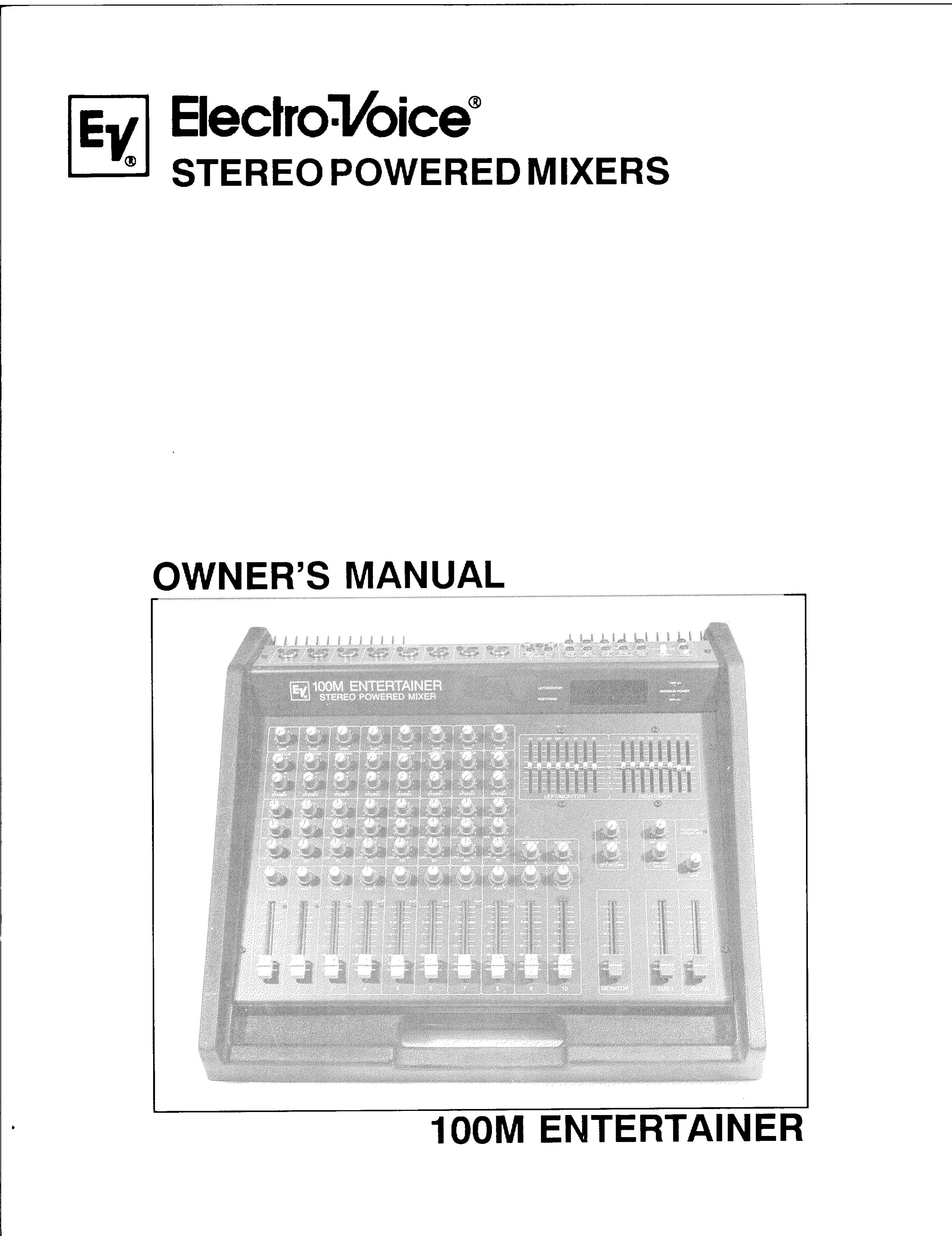 Electro-Voice 100M DJ Equipment User Manual