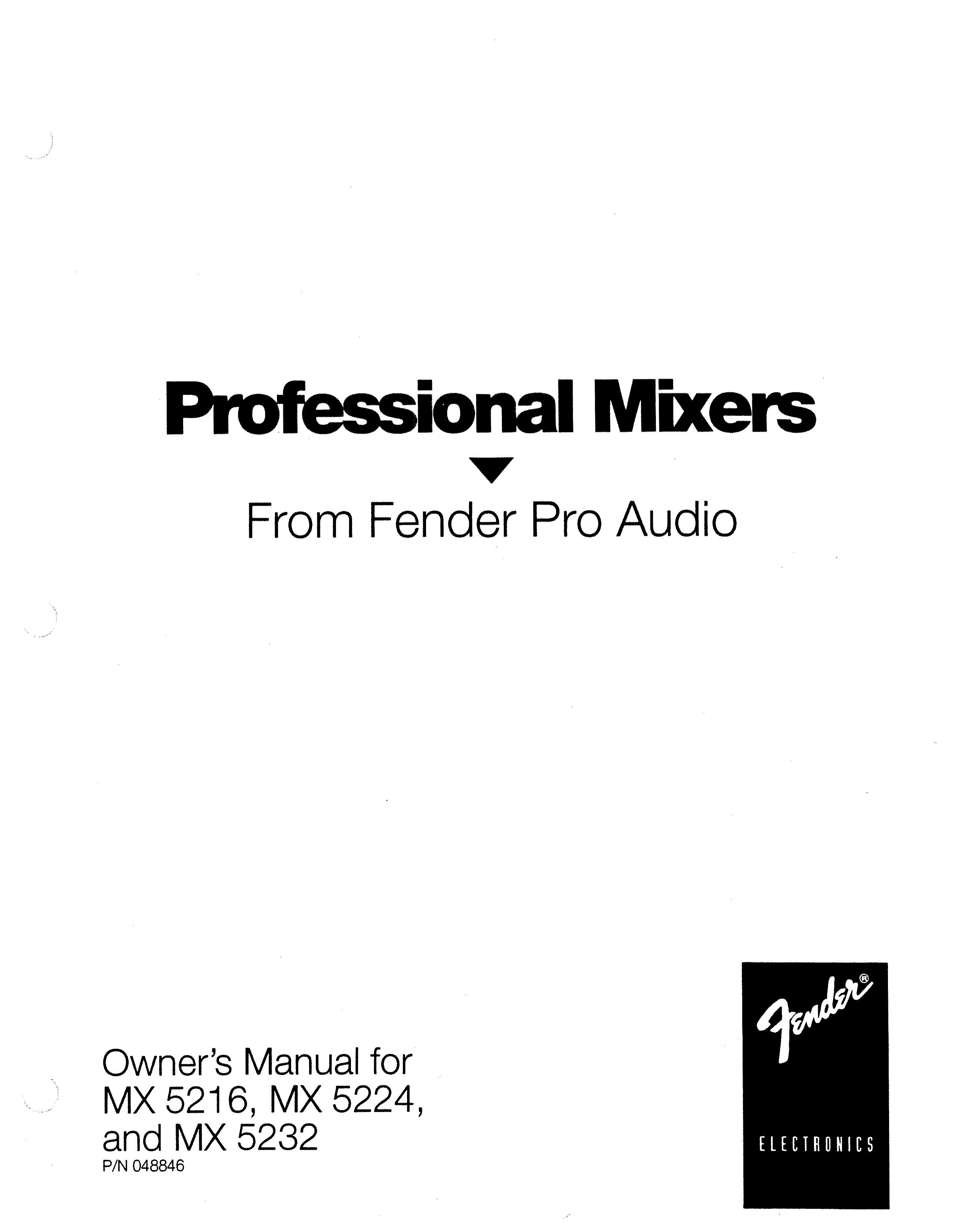 Fender MX 5216 DJ Equipment User Manual