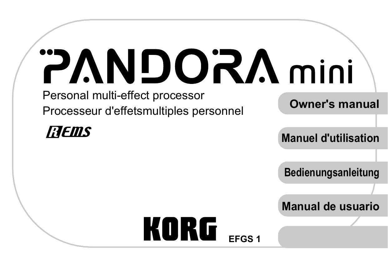 Korg EFGS 1 DJ Equipment User Manual