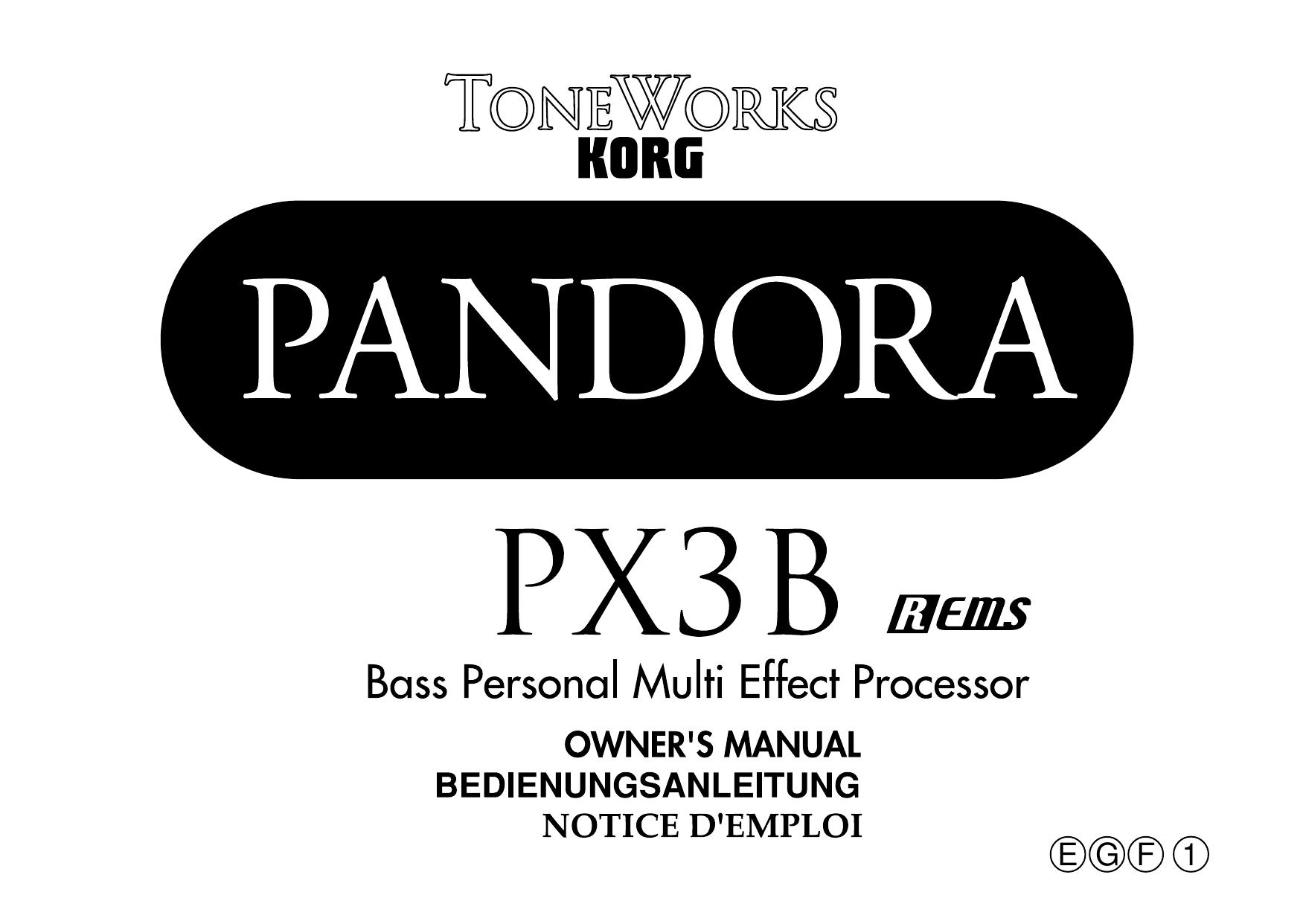 Korg PX3B DJ Equipment User Manual
