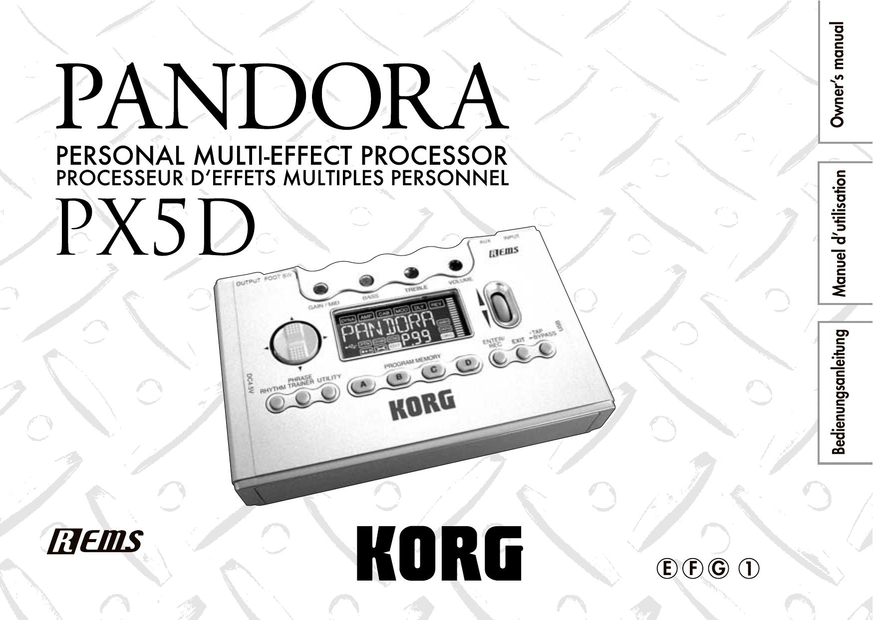 Korg PX5D DJ Equipment User Manual